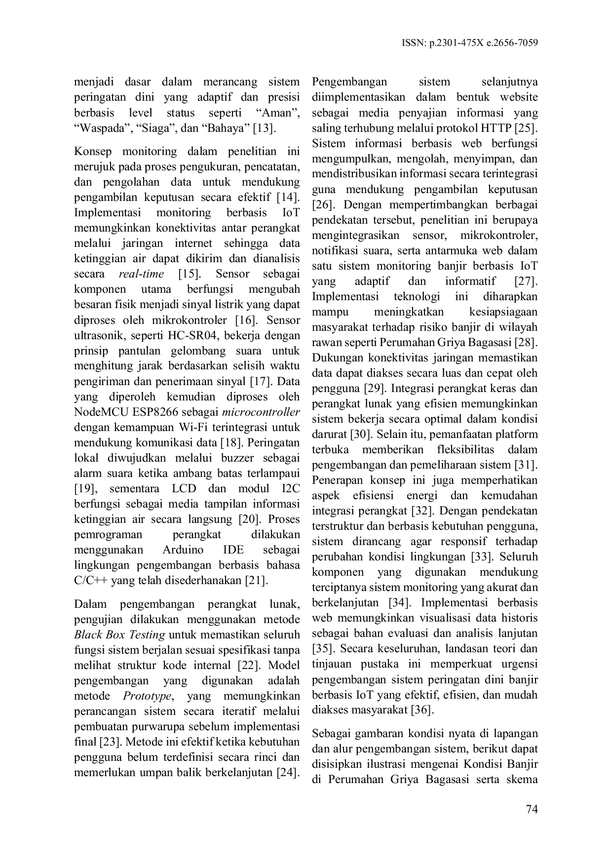 JURIS Implementasi Sistem Peringatan Dini Banjir Dengan IoT Menggunakan Interface Berbasis Web Studi Kasus Perumahan Griya Bagasasi