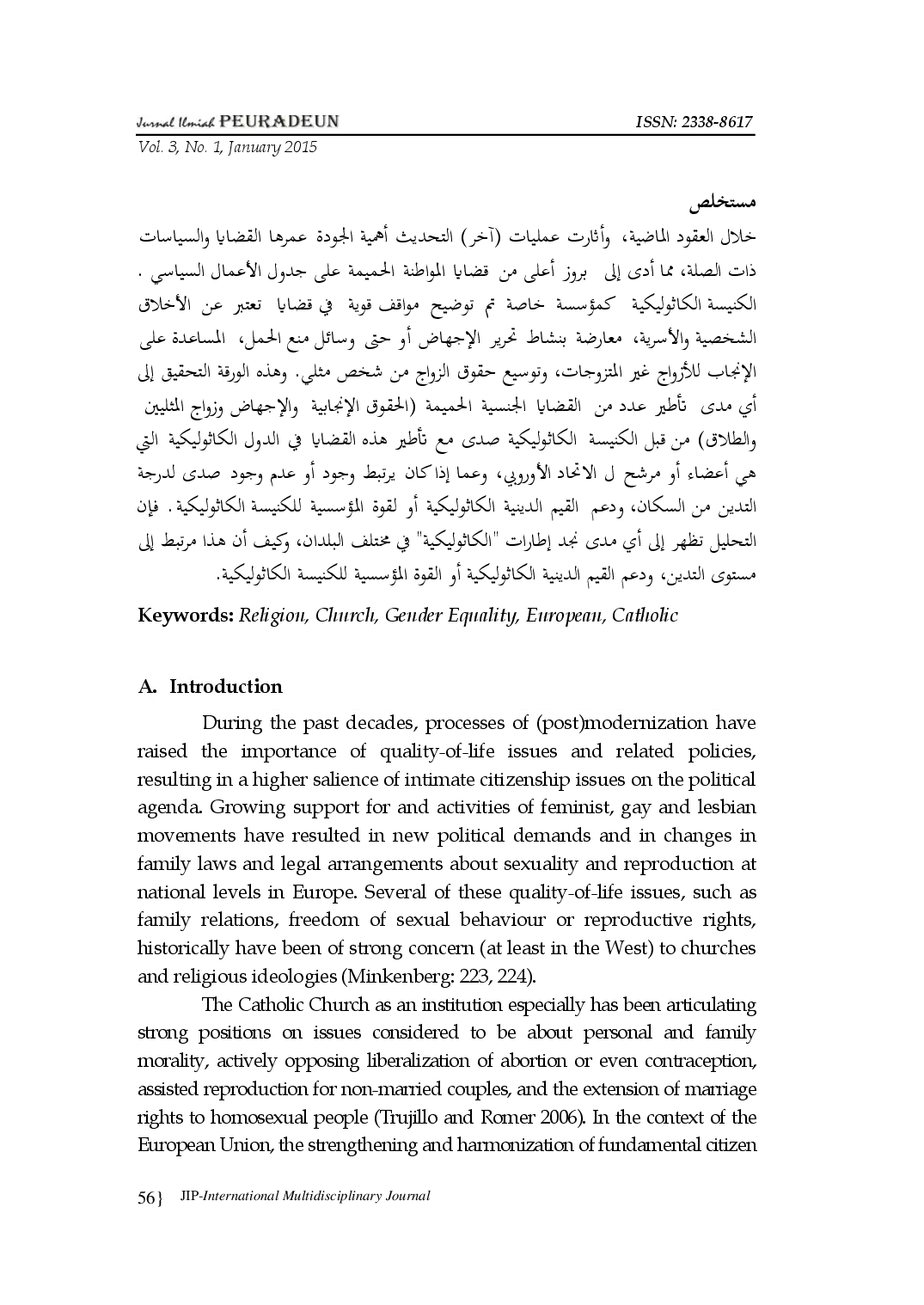 juris RELIGION CHURCH INTIMATE CITIZENSHIP AND GENDER EQUALITY An Analysis of Differences in Gender Equality Policies in European Catholic Countries