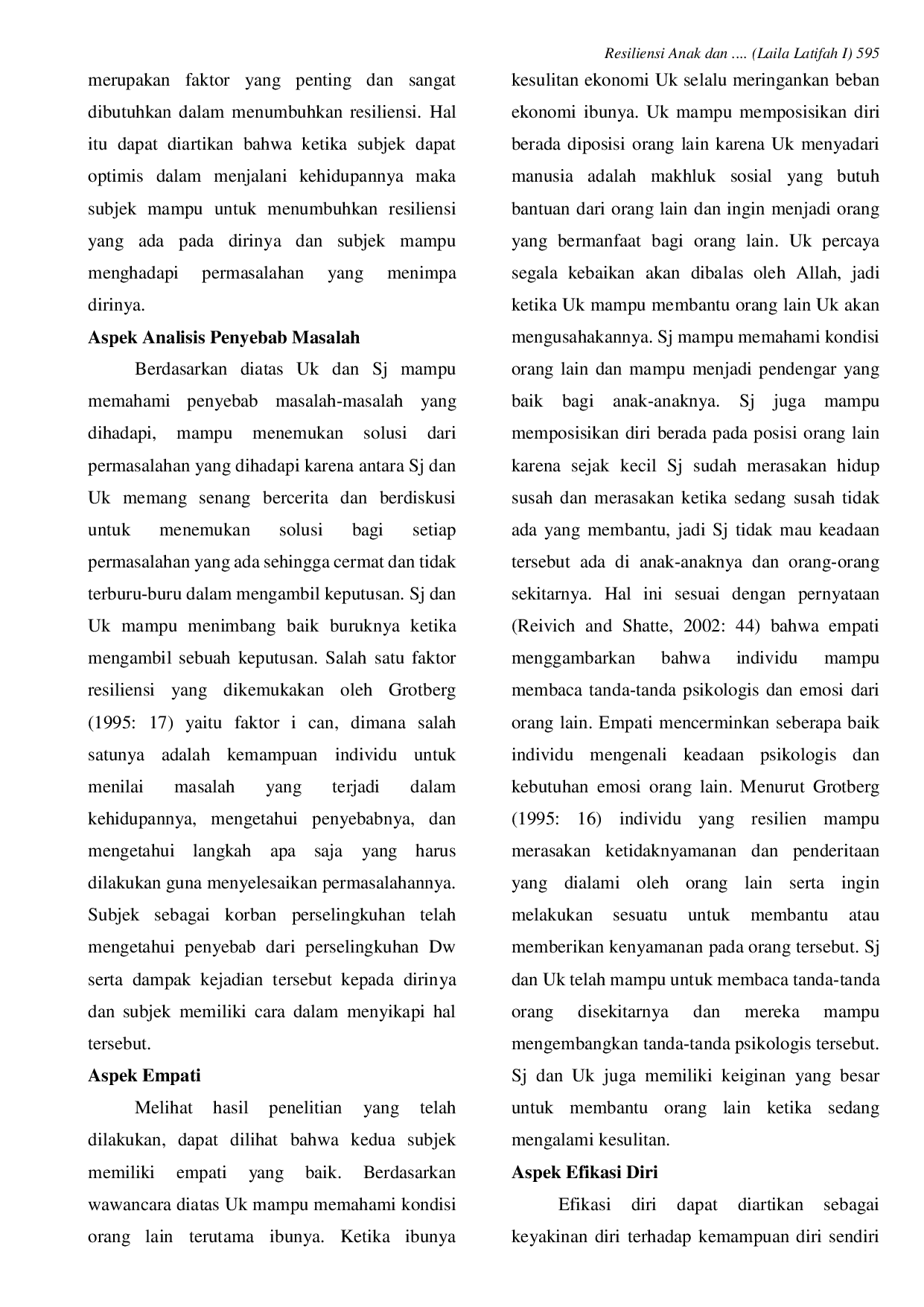 JURIS Resiliensi Anak dan Istri Korban Perselingkuhan Suami