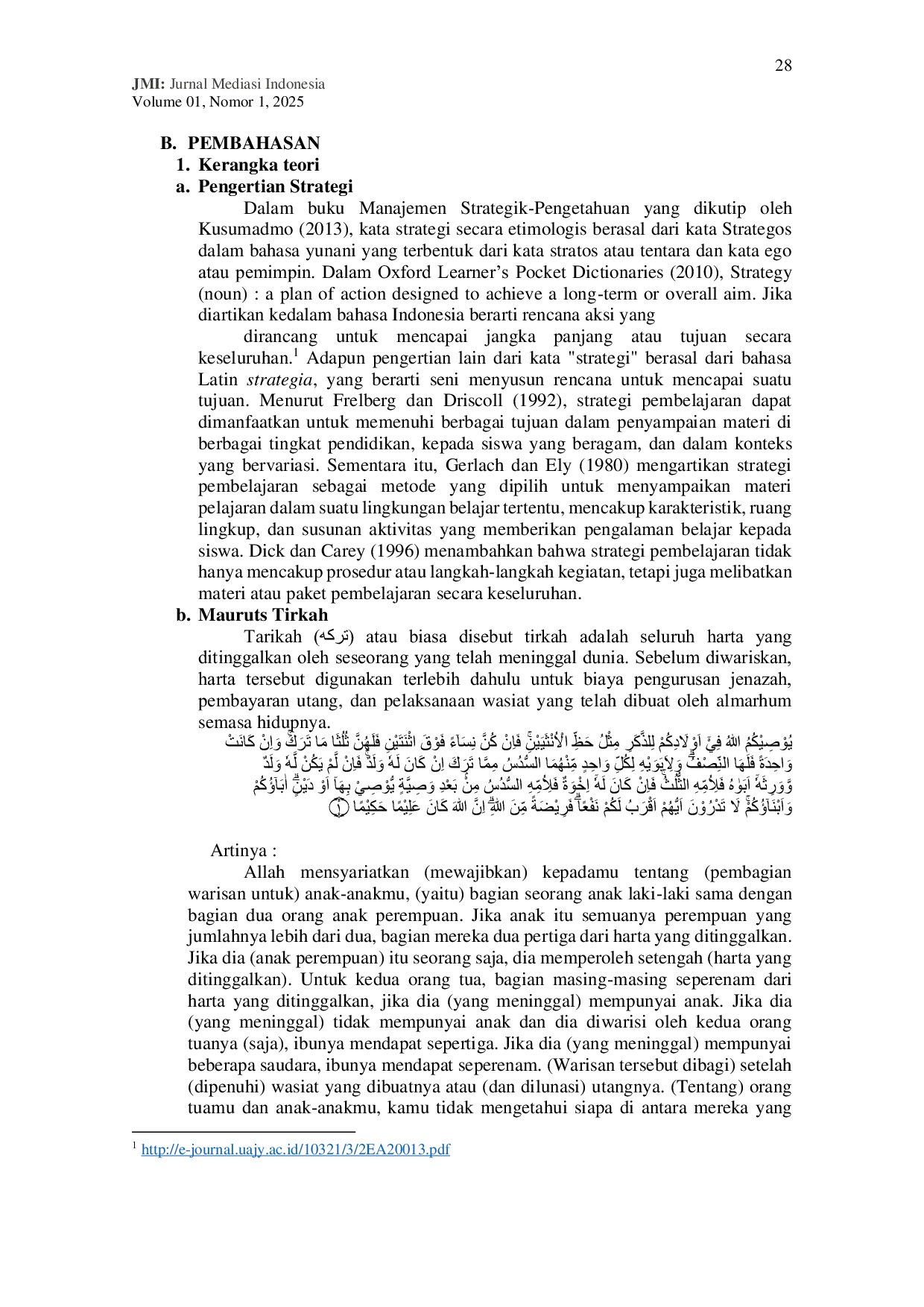 JURIS Strategi Mauruts Tirkah Berdasarkan Hukum Adat Di Provinsi Jambi