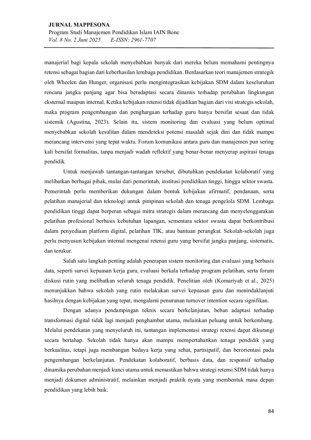 JURIS Strategi Manajemen Sumber Daya Manusia dalam Meningkatkan Retensi Tenaga Pendidik di Lembaga Pendidikan Era Digital