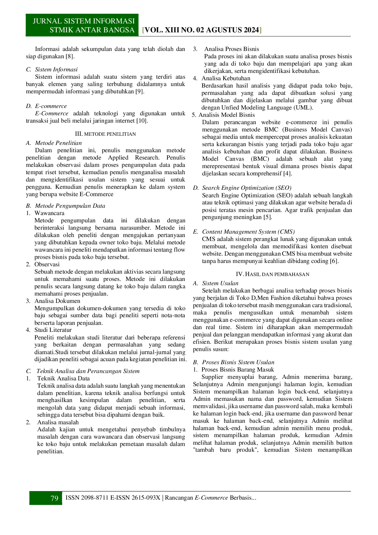 JURIS Rancangan E Commerce Berbasis CMS Content Management System Pada Toko D MEN Fashion Untuk Meningkatkan Omset Penjualan