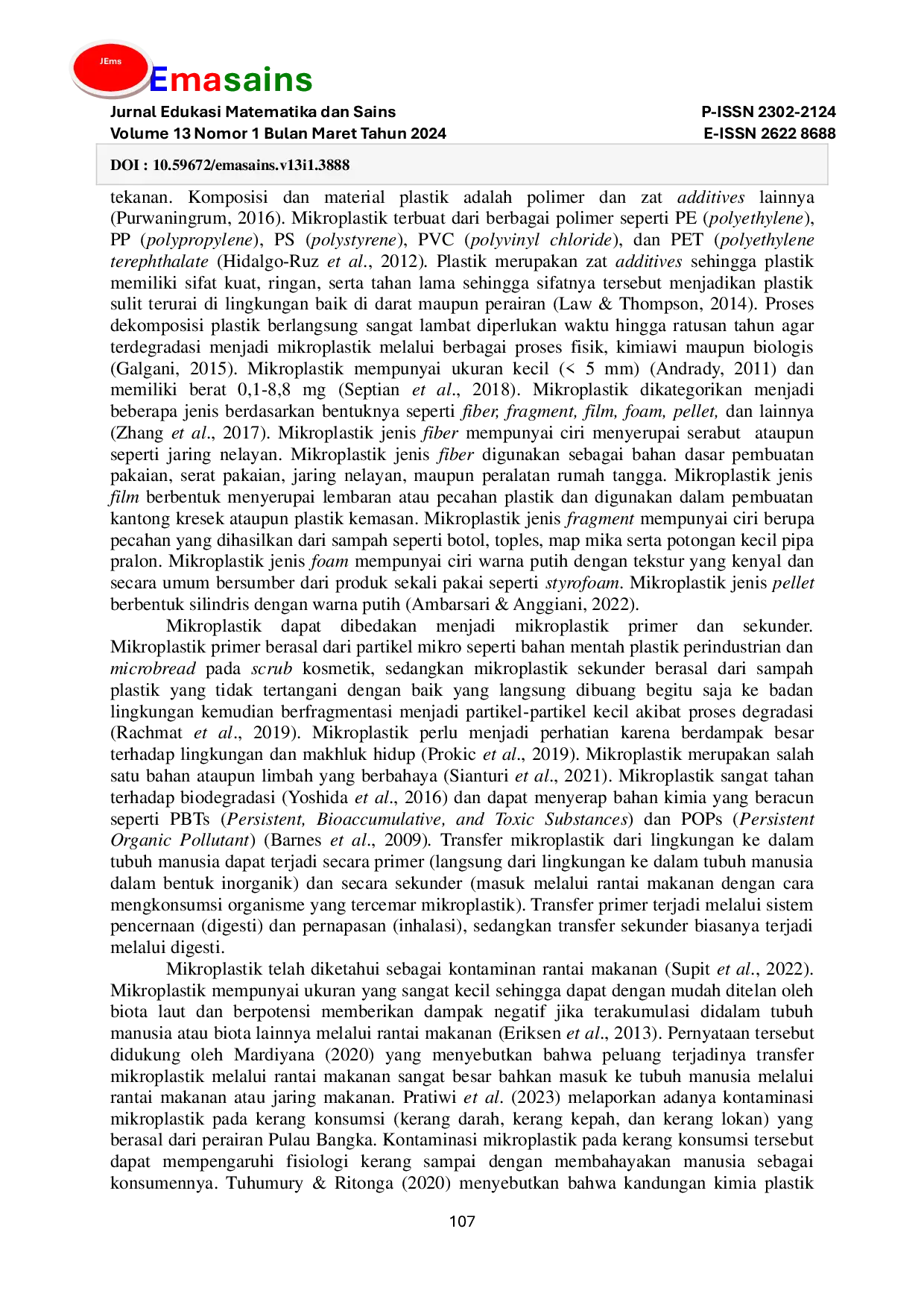 JURIS Paparan Mikroplastik Dan Potensi Risiko Kesehatan Pencernaan