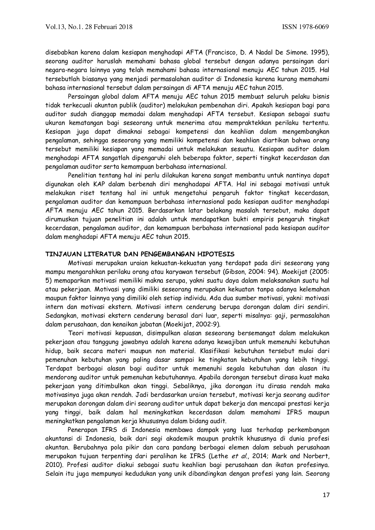 JURIS Kesiapan Auditor Kantor Akuntan Publik Provinsi Bali Menghadapi ASEAN Free Trade Area Menuju ASEAN Economic Community Tahun 2015