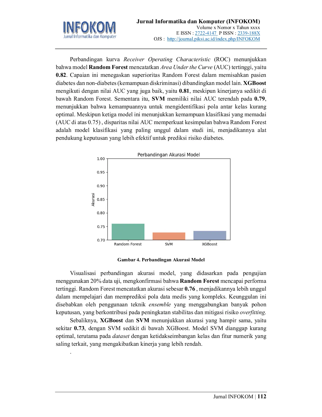 JURIS Evaluasi Perbandingan Kinerja Model Machine Learning Untuk Prediksi Diabetes Studi Kasus Xgboost Random Forest Dan Svm