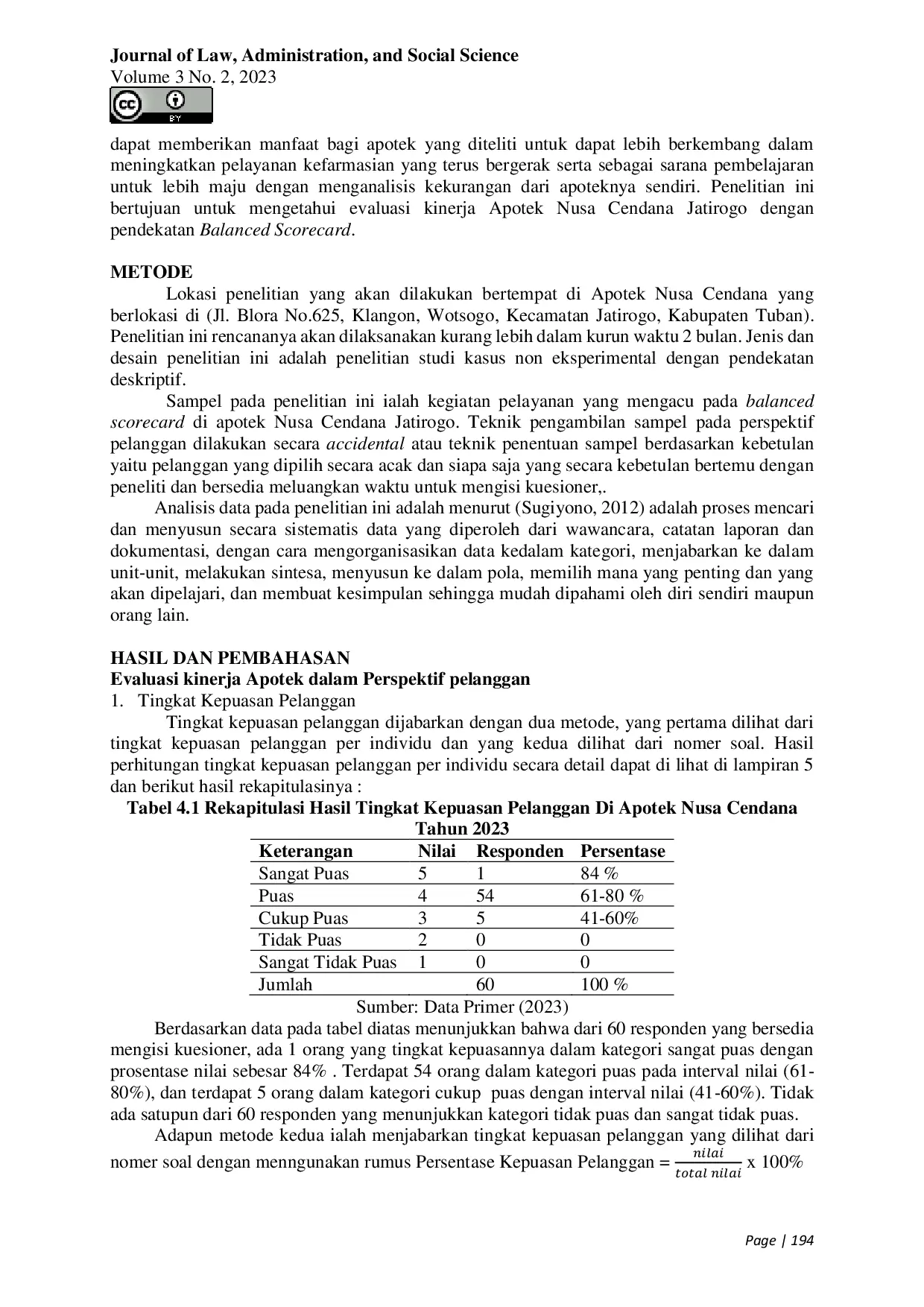 JURIS Evaluasi Kinerja Apotek Nusa Cendana Jatirogo Dengan Pendekatan Balanced Scorecard