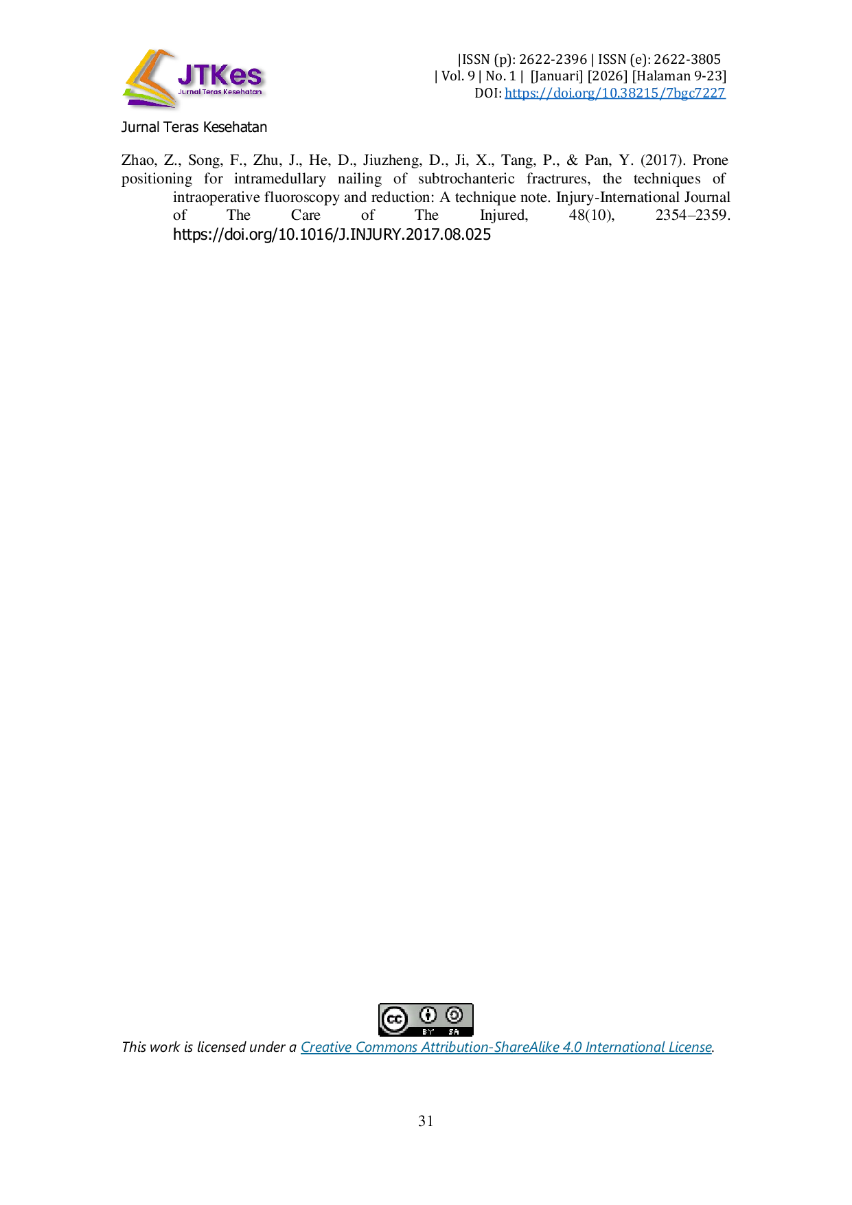 JURIS Inovasi Alat Fiksasi Pada Pemeriksaan Radiografi Femur Proyeksi Lateral Cross Table Sistematik Literature Review