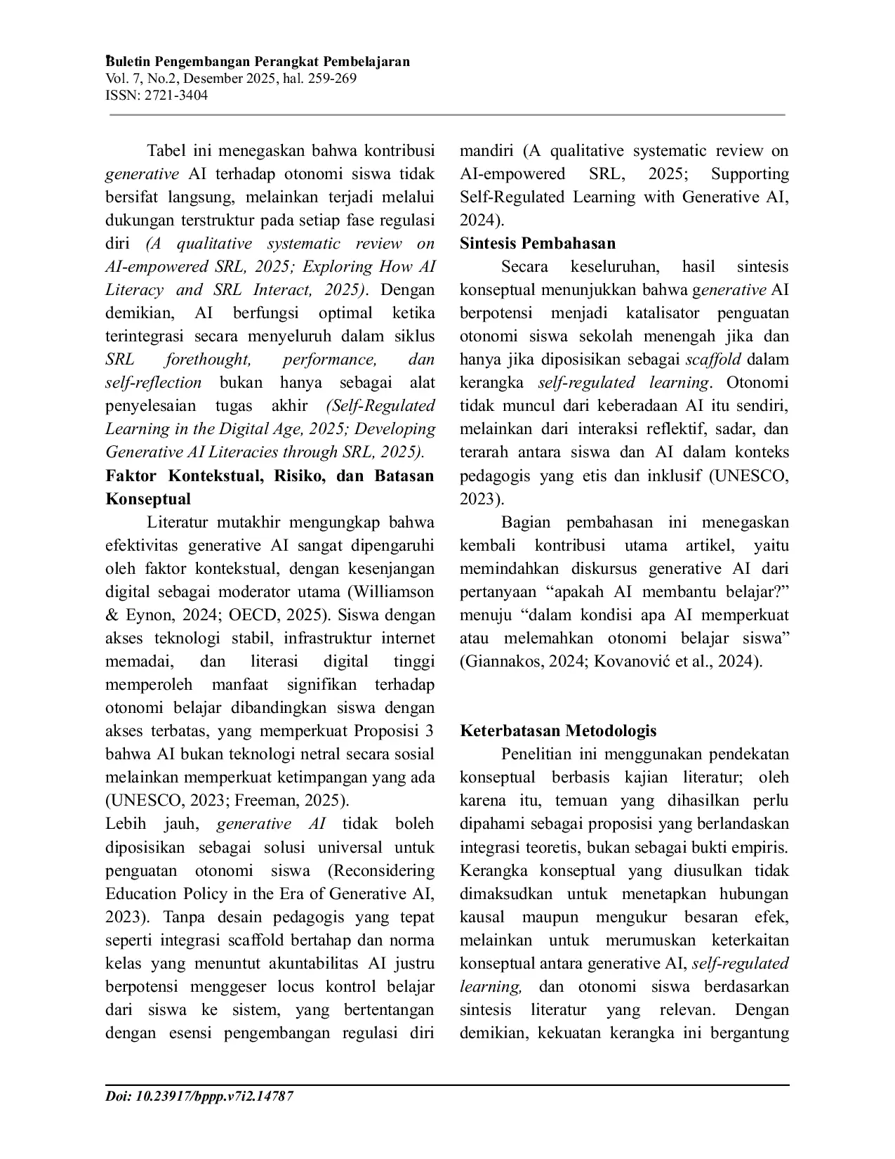 JURIS Generative AI as a Learning Companion for Student Autonomy in Secondary Education A Self Regulated Learning Based Conceptual Framework