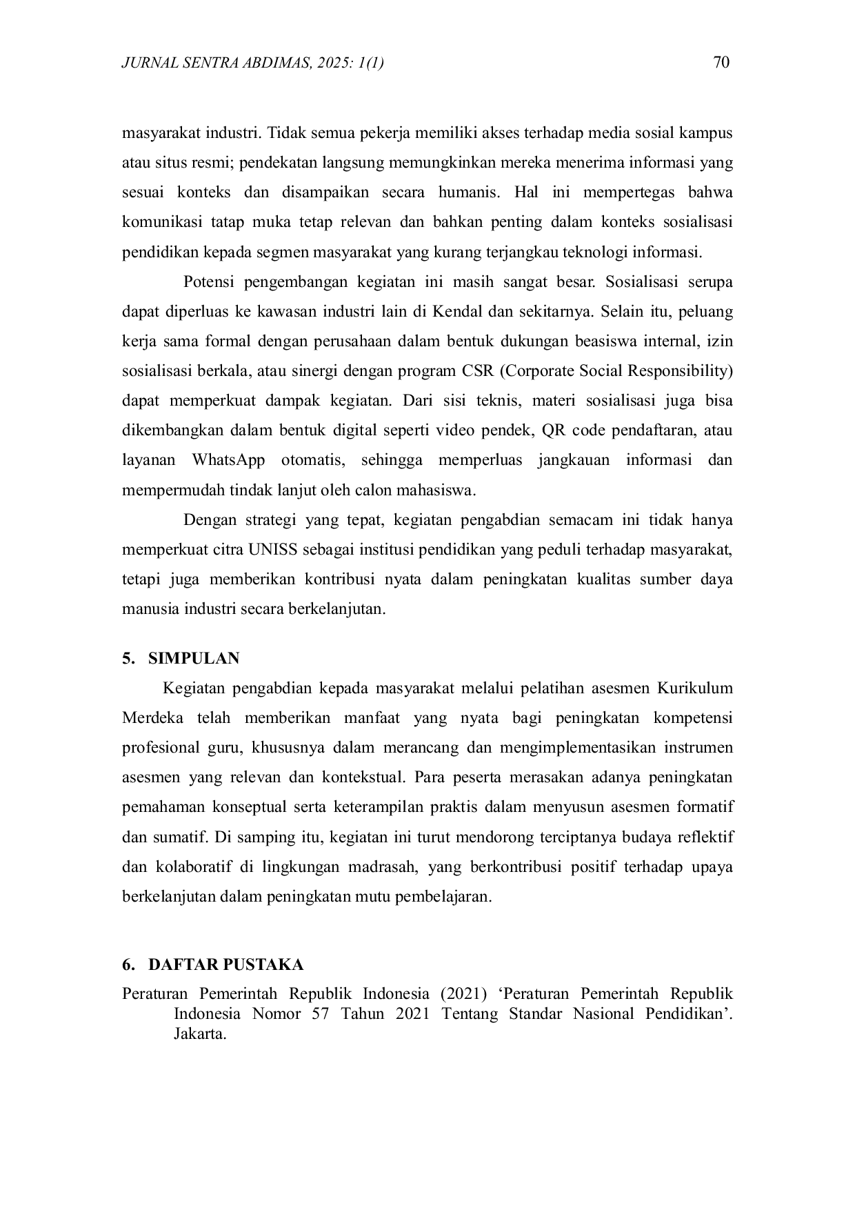 JURIS Peningkatan Kompetensi Guru Melalui Pelatihan Implementasi Asesmen Pembelajaran Dalam Kurikulum Merdeka Di Madrasah Aliyah