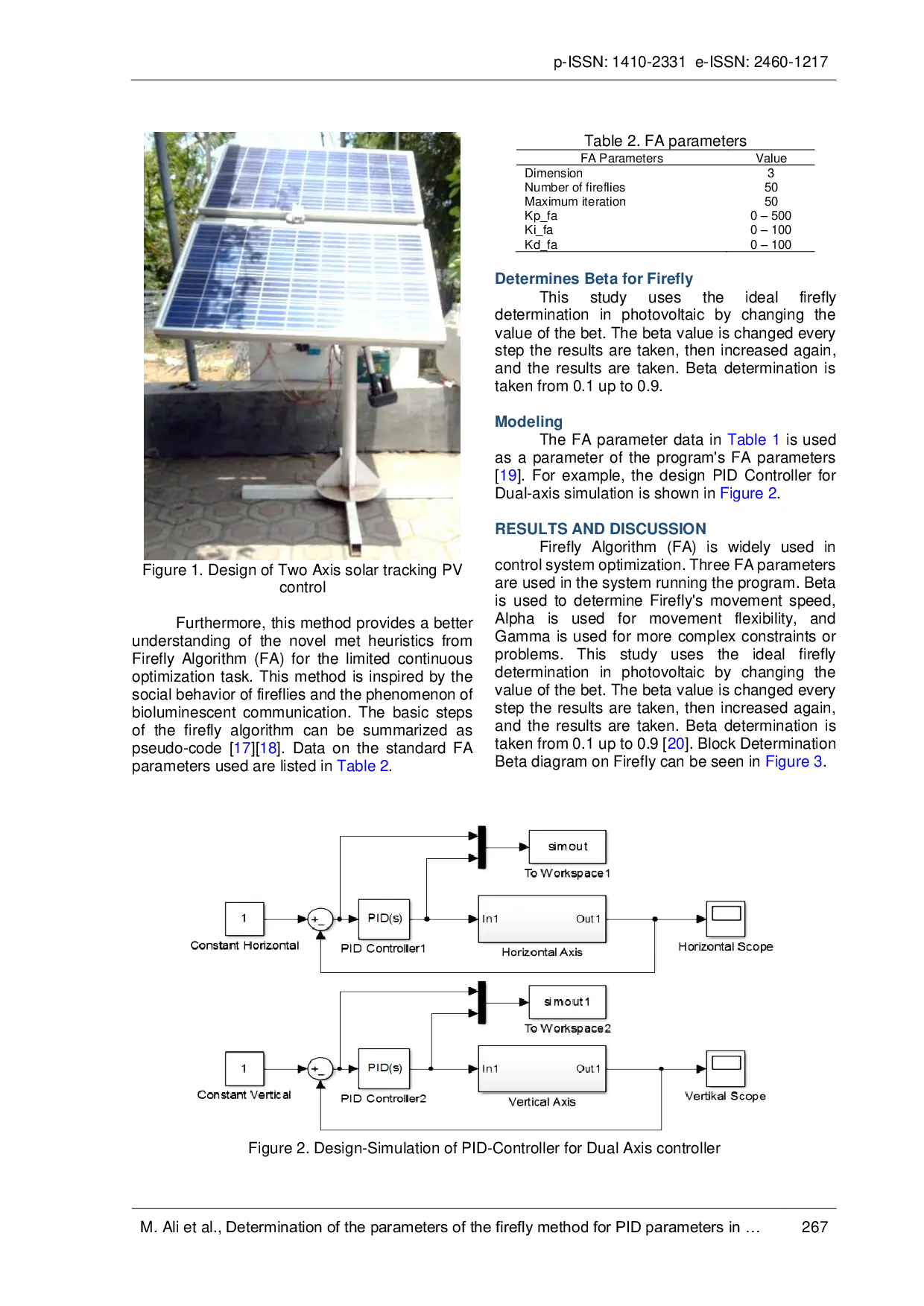 JURIS Determination of the parameters of the firefly method for PID parameters in solar panel applications