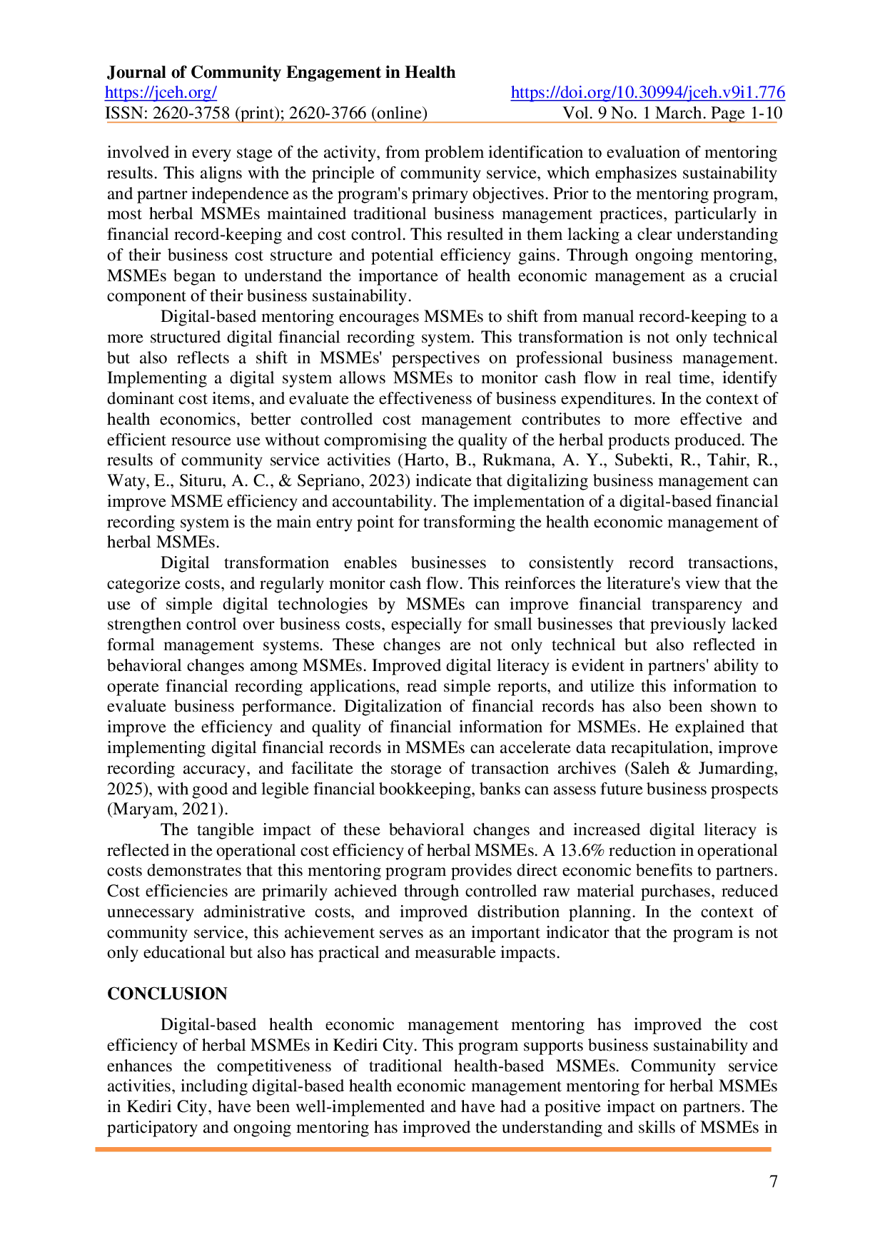 JURIS Assistance in Digital Based Health Economic Management to Improve Cost Efficiency of Herbal MSMEs in Kediri City