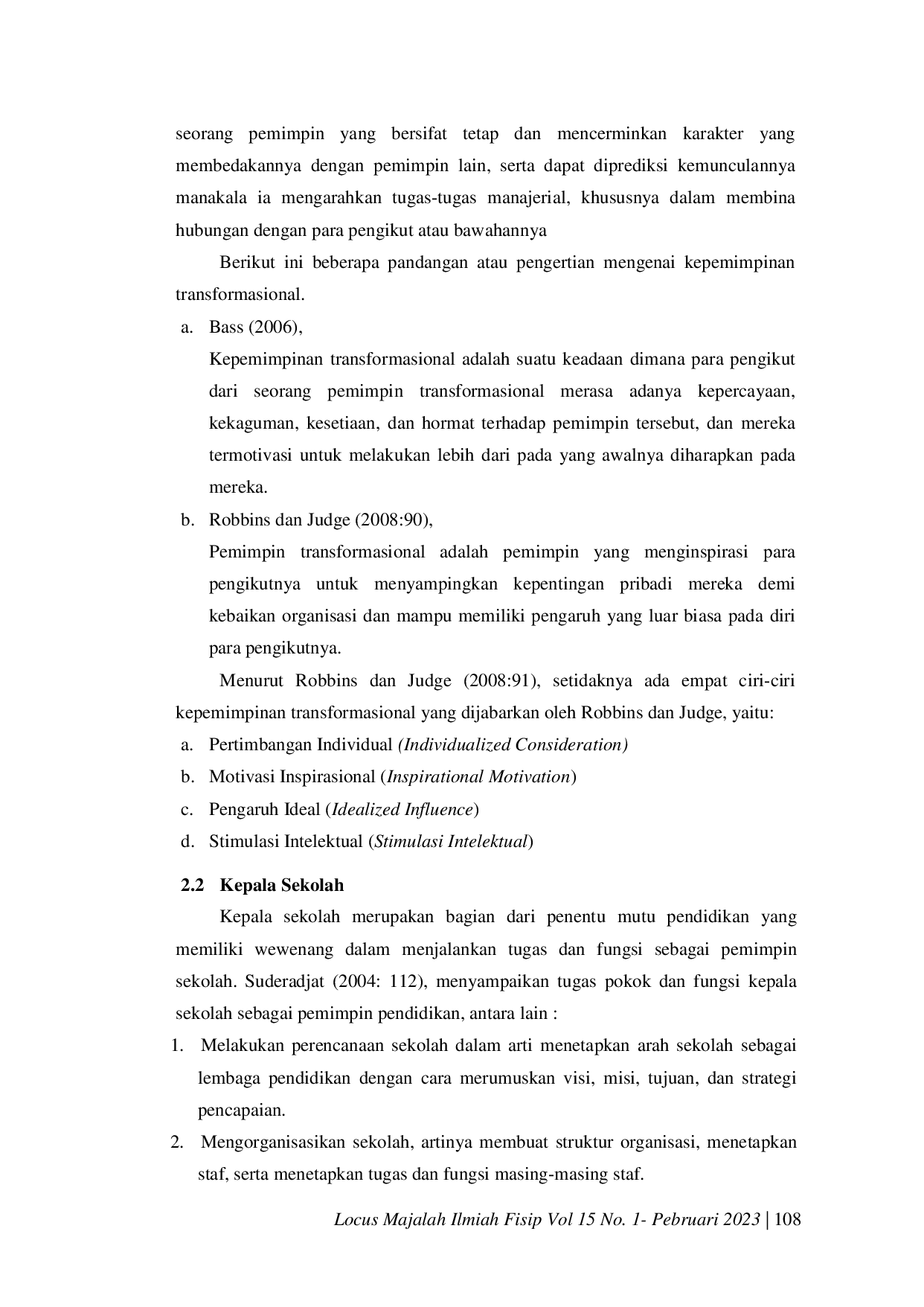 JURIS Gaya Kepemimpinan Transformasional Kepala Sekolah Dalam Meningkatkan Kinerja Guru SMP Negeri 3 Singaraja