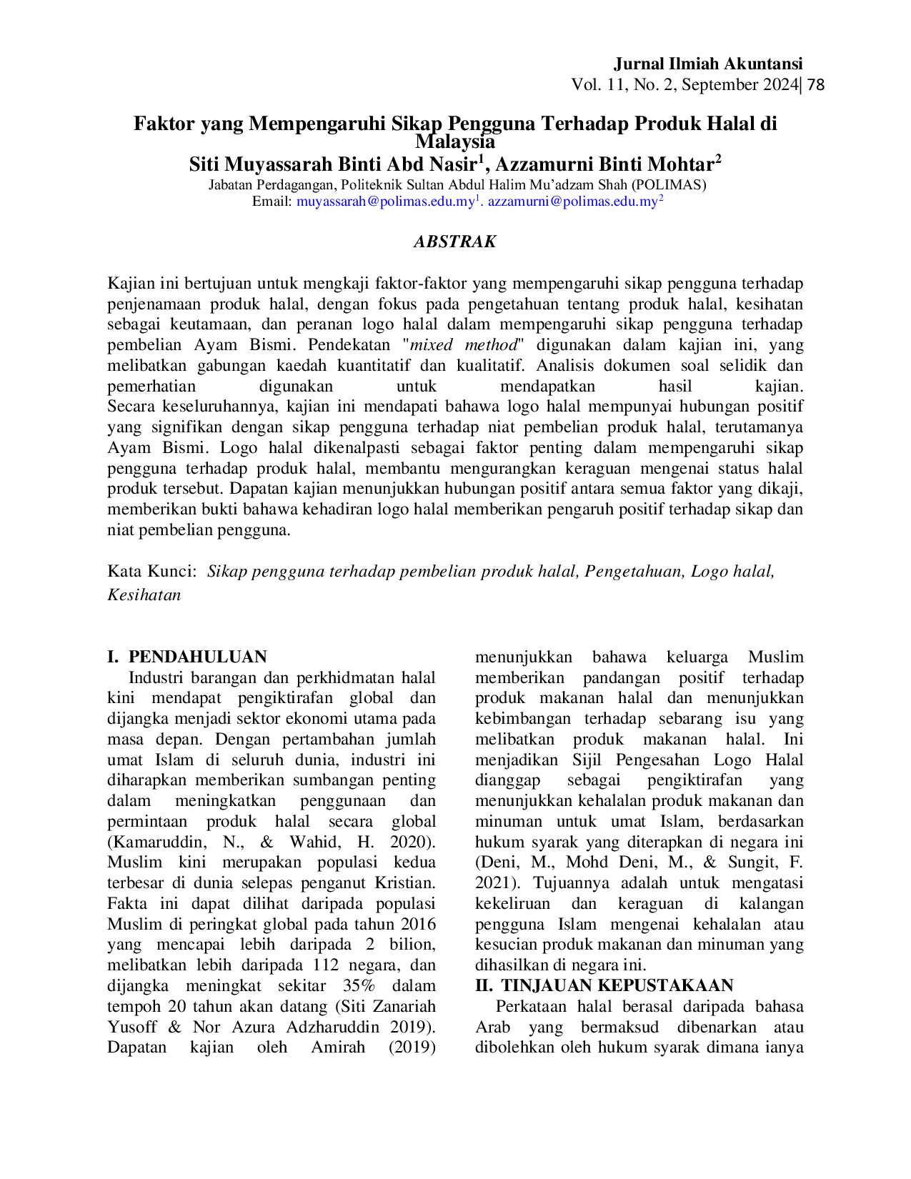 JURIS Faktor yang Mempengaruhi Sikap Pengguna Terhadap Produk Halal di Malaysia