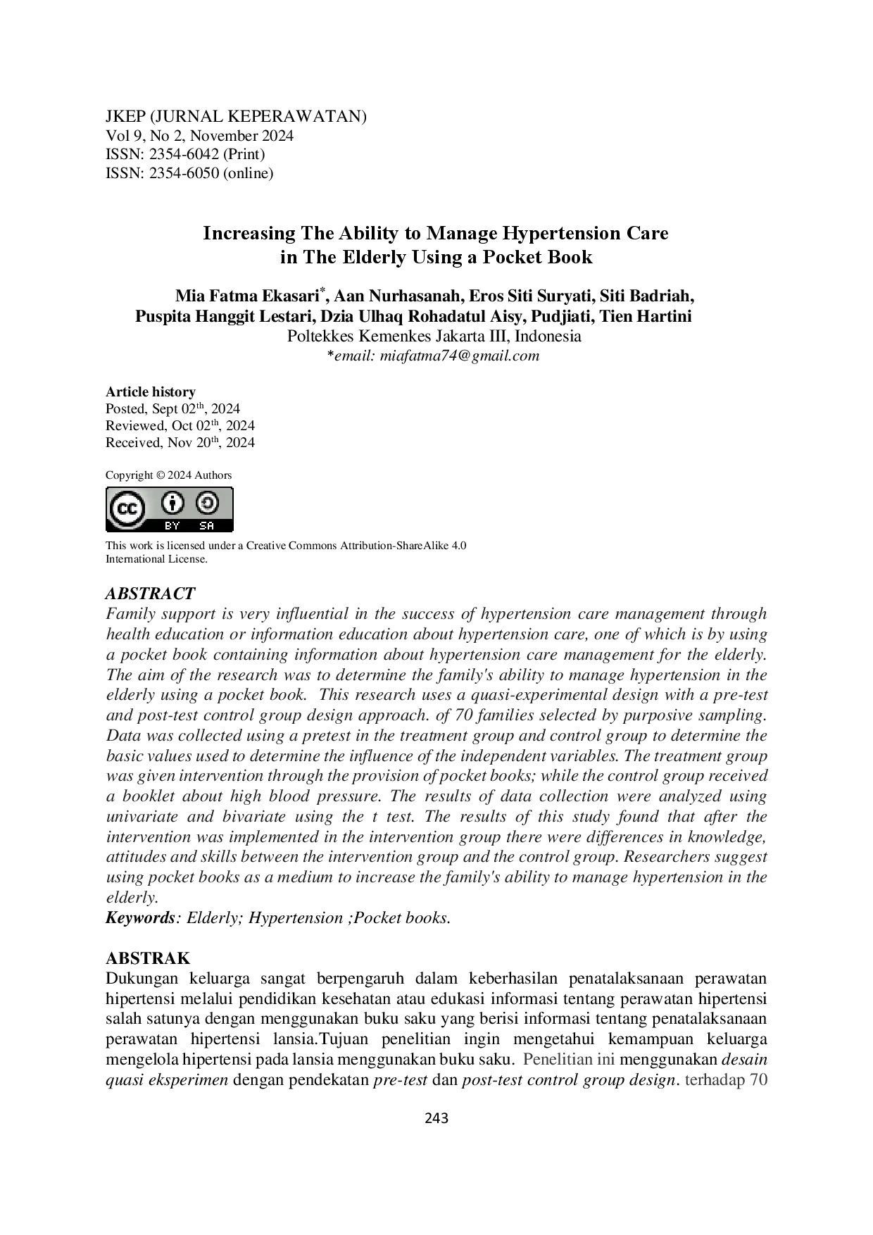 juris Increasing The Ability To Manage Hypertension Care In The Elderly Using A Pocket Book