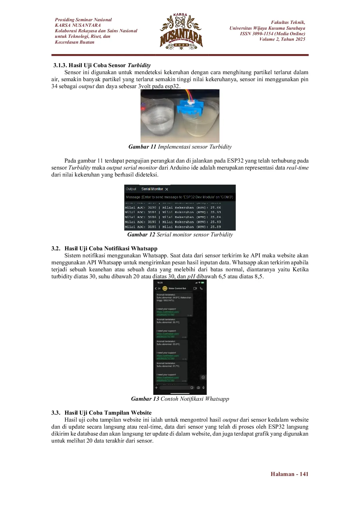 JURIS Rancang bangun alat pendeteksi kualitas air pada kolam budidaya berbasis arduino