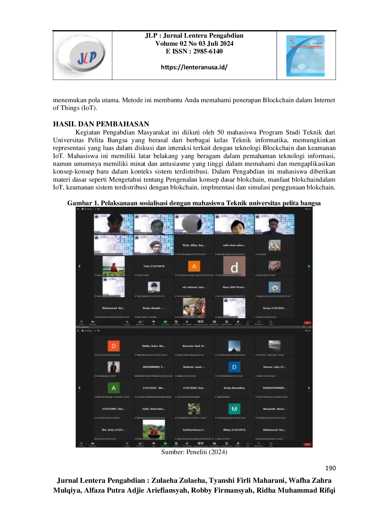 juris Sosialisasi Teknologi Blockchain kepada Mahasiswa untuk Kesadaran Pengamanan IoT Sistem Terdistribusi