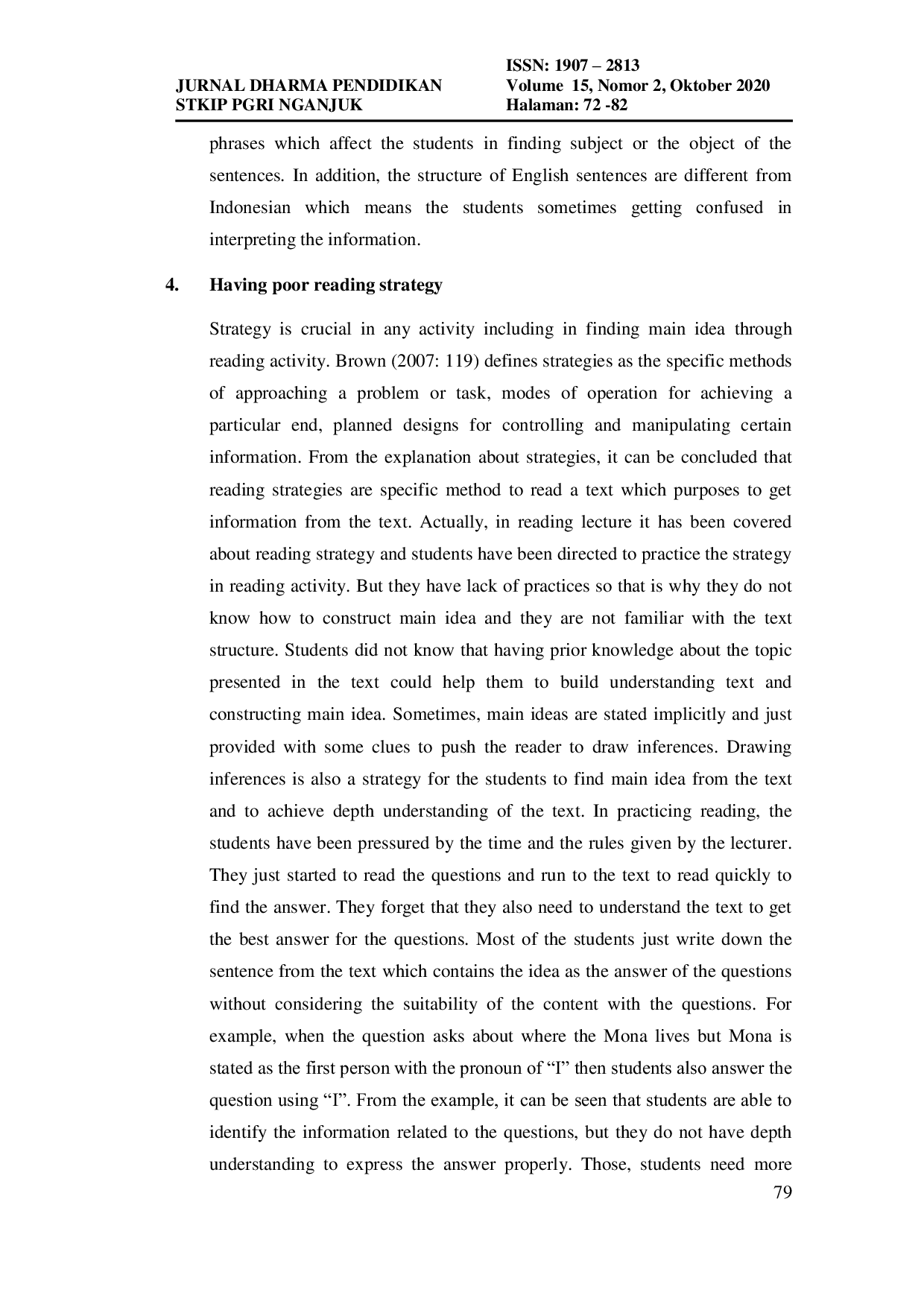 JURIS Analysis On Students Difficulties of Finding Main Idea of A Passage