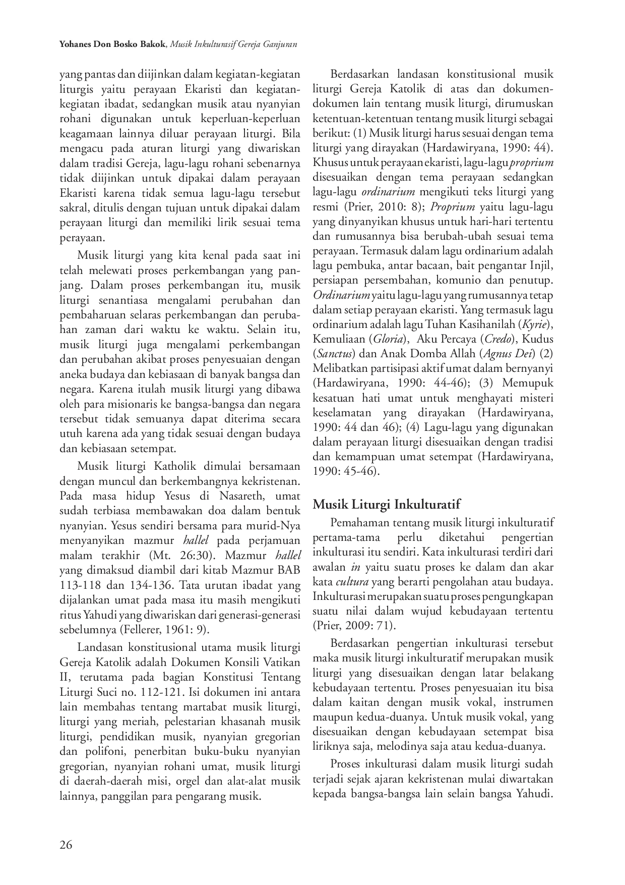 juris Musik Liturgi Inkulturatif di Gereja Ganjuran Yogyakarta