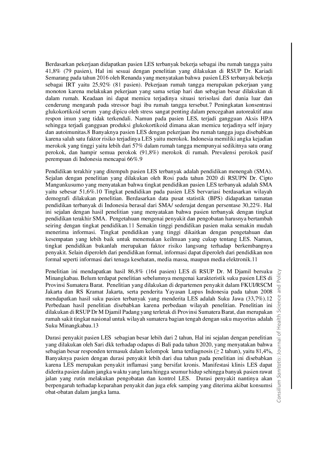 JURIS Profil Pasien Lupus Eritematosus Sistemik di RSUP Dr M Djamil Padang Tahun 2020 2021