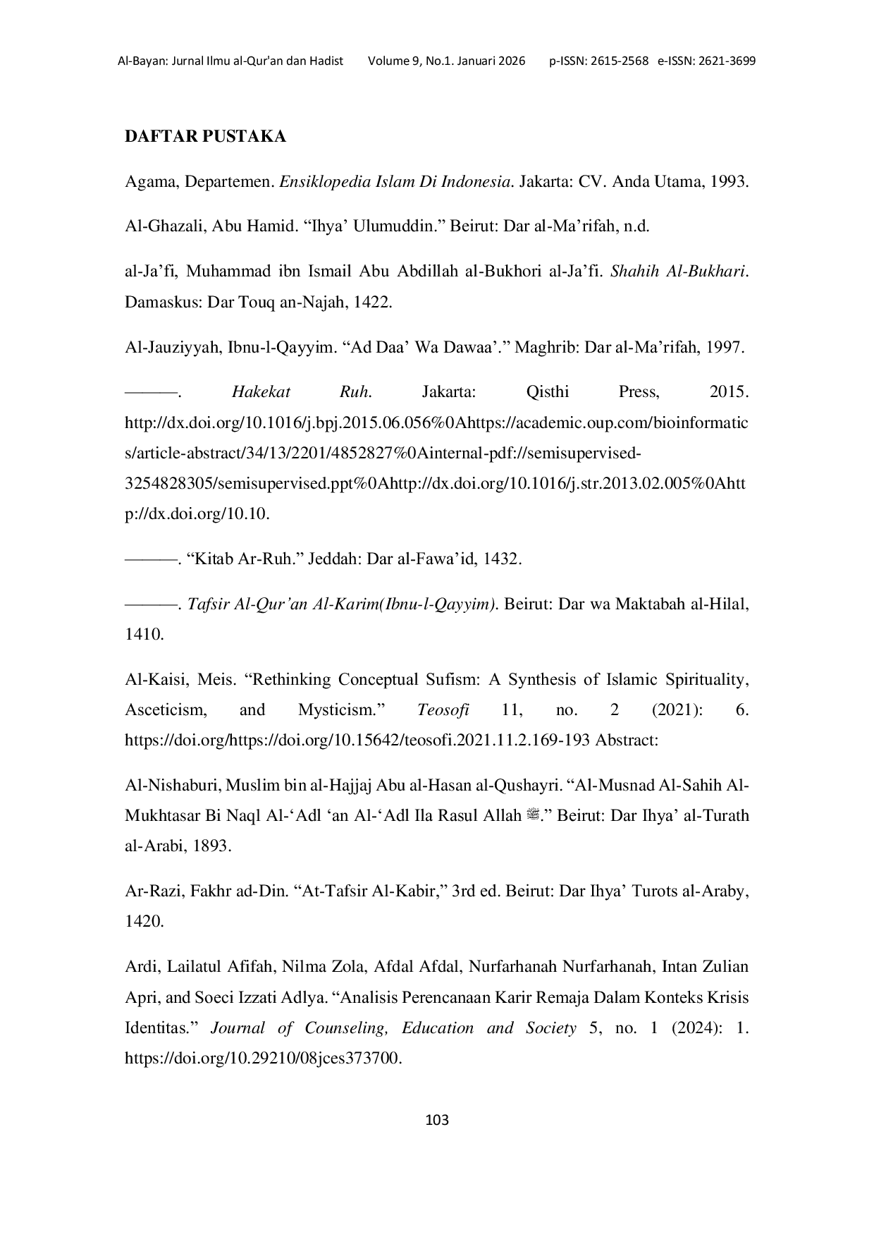 JURIS Identity Crisis In The Modern Era A Qur anic Perspective Based On Ibn Qayyim Al Jauziyyah s Tafsir