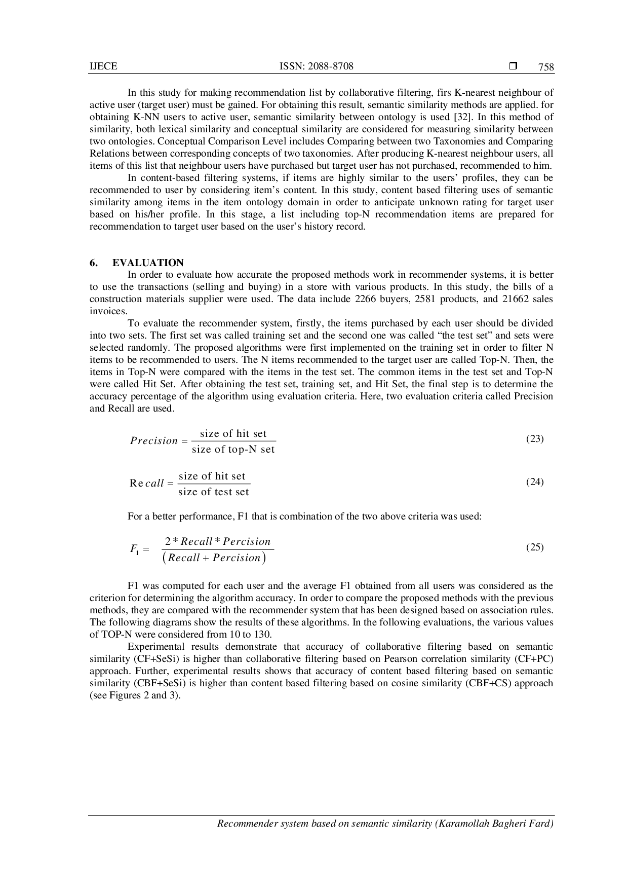 juris Recommender System Based on Semantic Similarity