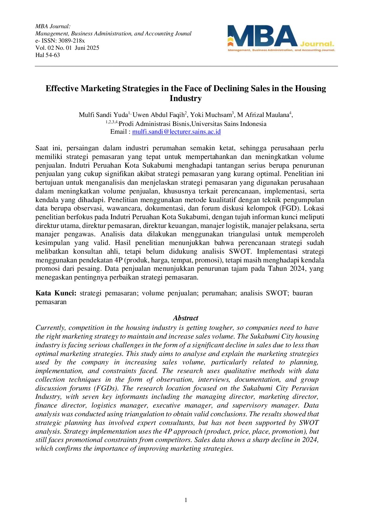 juris Effective Marketing Strategies in the Face of Declining Sales in the Housing Industry