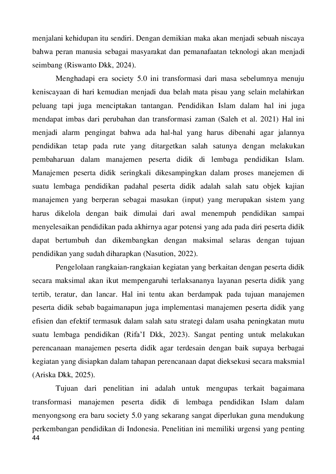 JURIS Transformation of Islamic Education Management in The Era of Society 5 0