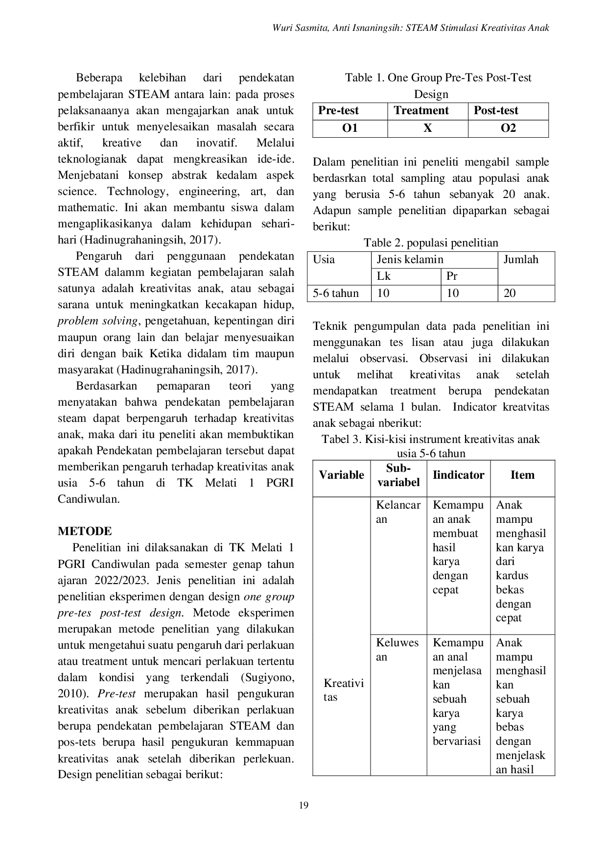 JURIS Pendekatan STEAM Sebagai Stimulasi Kreativitas Anak Usia 5 6 Tahun