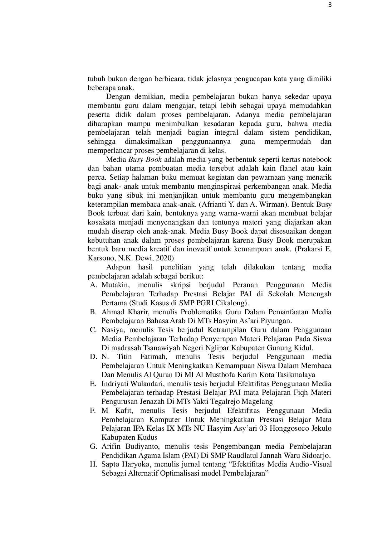 JURIS Pengaruh Penggunaan Media Busy Book Terhadap Peningkatan Hasil Belajar Siswa di Madrasah Diniyah