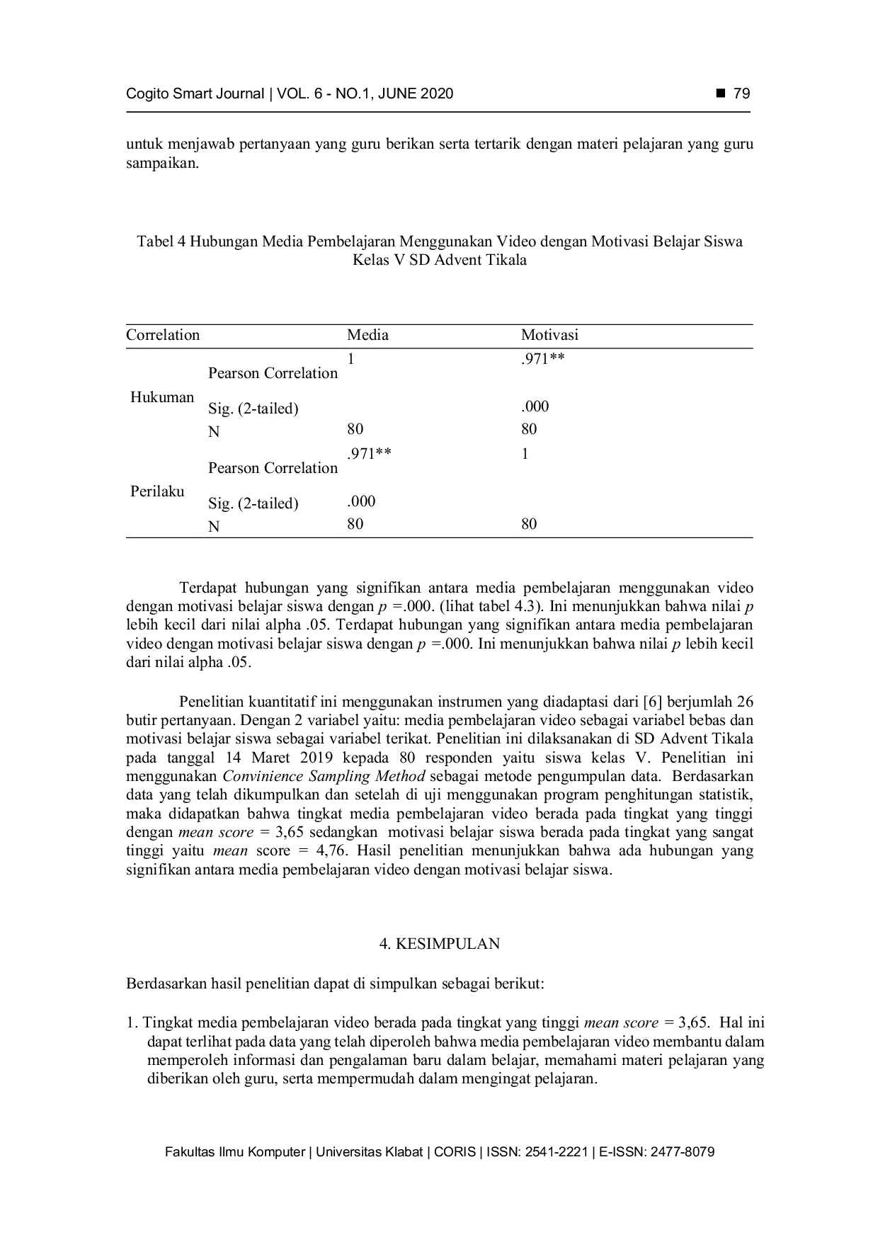 JURIS Hubungan Media Pembelajaran Video Dengan Motivasi Belajar Siswa