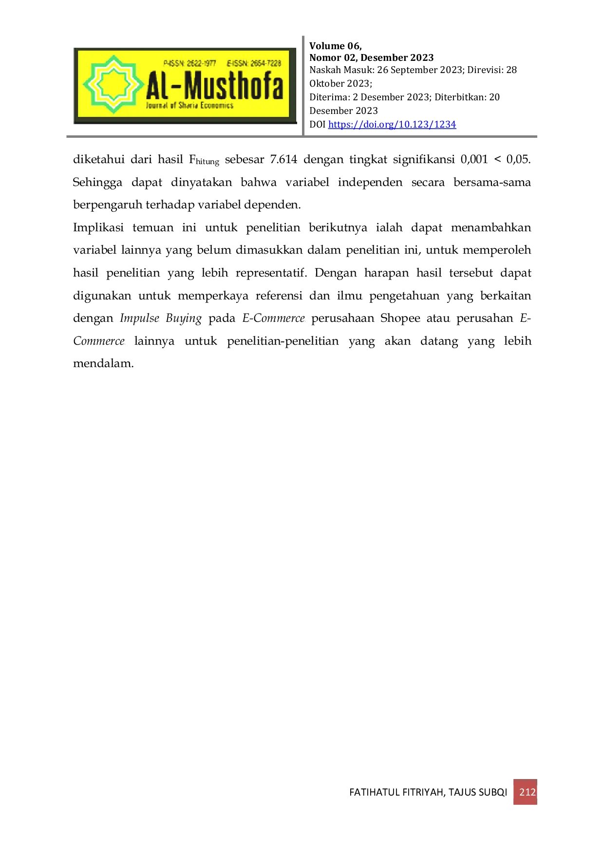 JURIS Pengaruh Hedonic Shopping Motivation dan Shopping Lifestyle terhadap Impulse Buying Pelanggan E Commerce Shopee Member Platinum di Daerah Sumenep