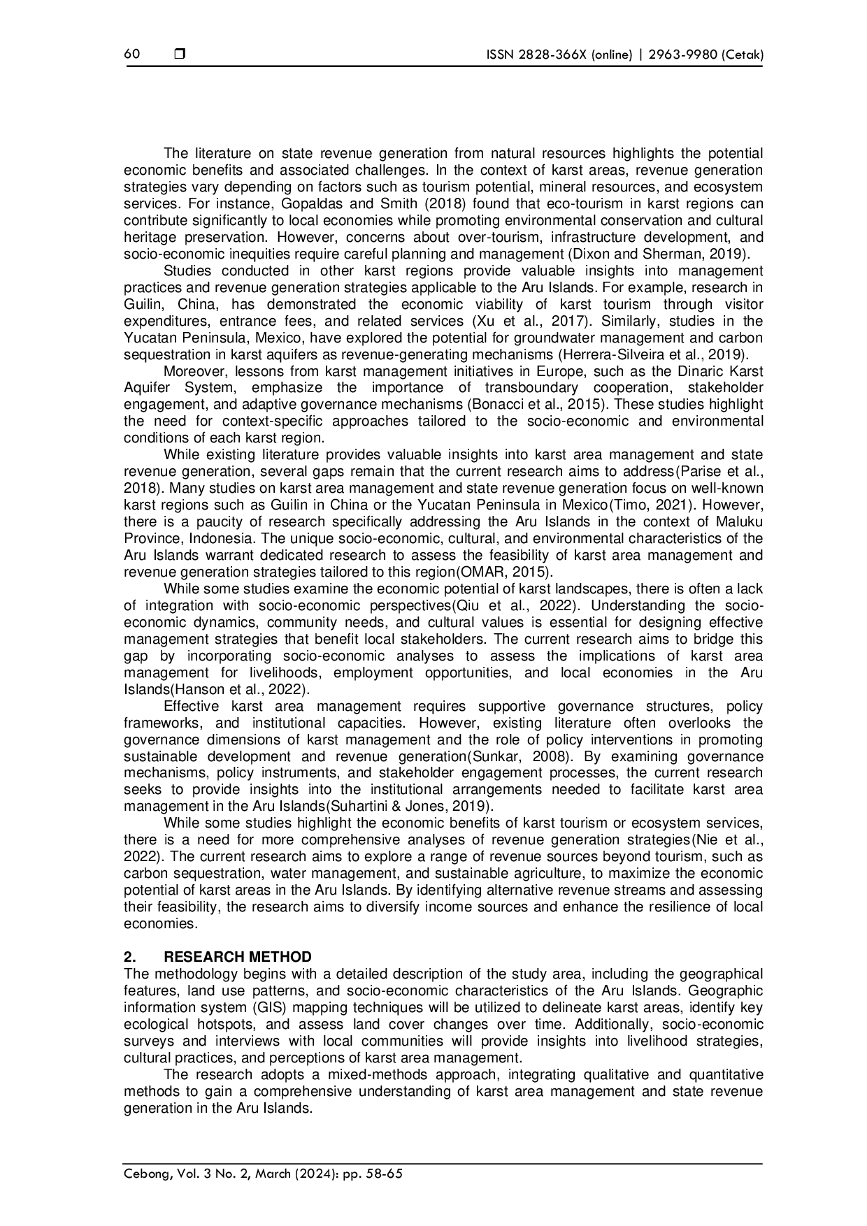JURIS Exploring Karst Area Management for State Revenue Generation in the Aru Islands Maluku Province