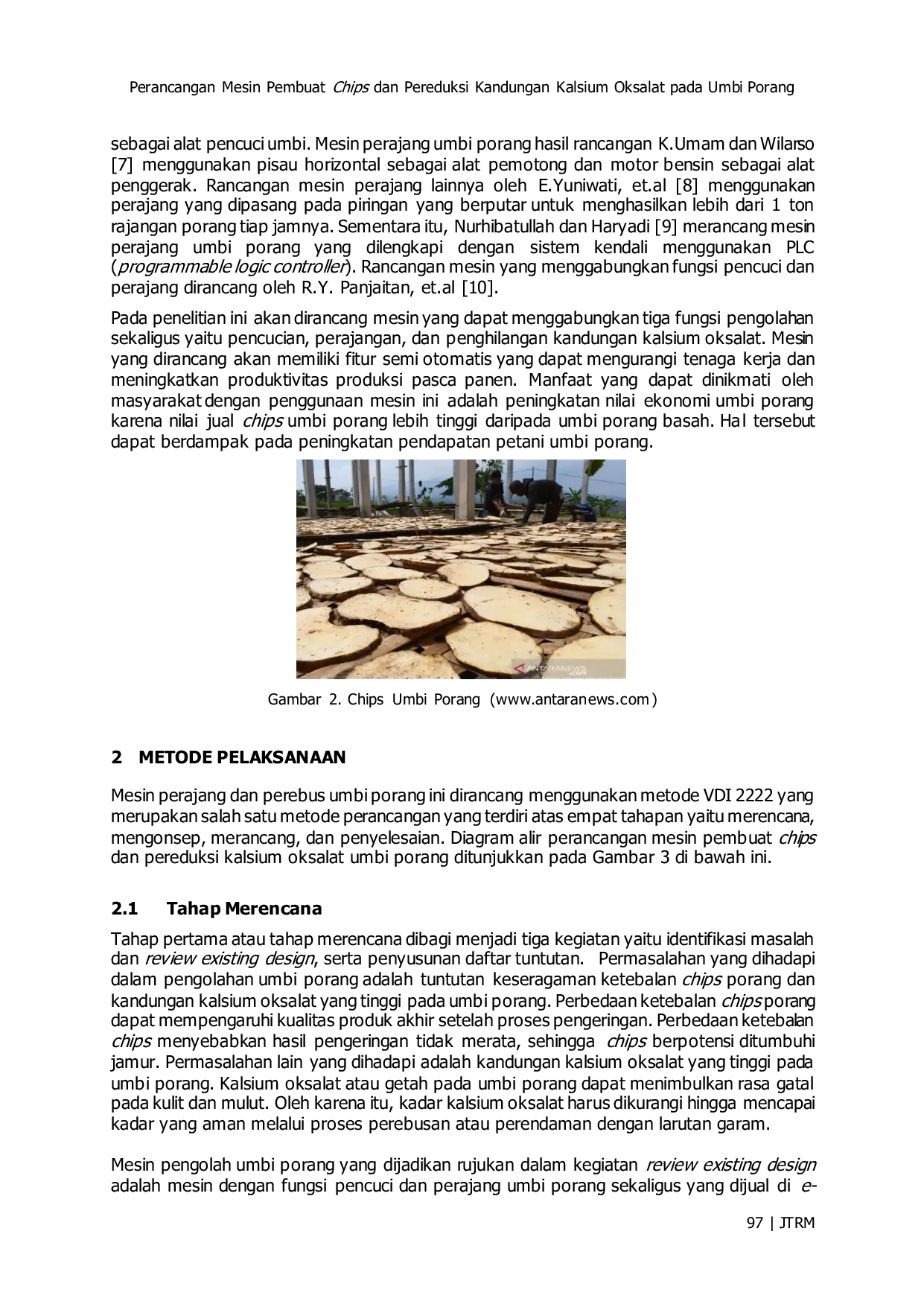 JURIS Design of a Chip Maker and Calcium Oxalate Reduction Machine for Porang Tubers