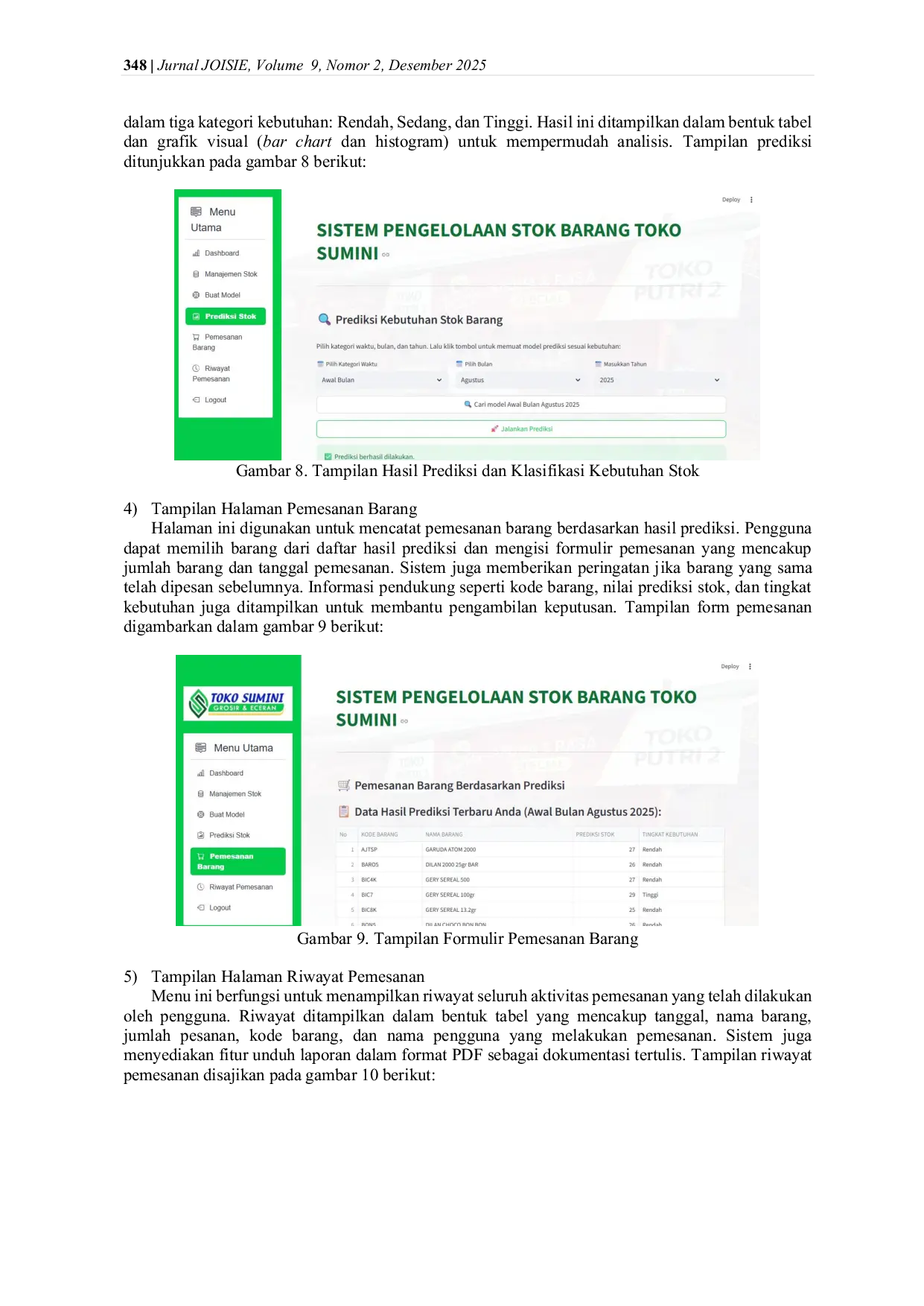 JURIS Prediksi Kebutuhan Stok Barang Menggunakan Algoritma Random Forest Untuk Meningkatkan Efisiensi Penjualan
