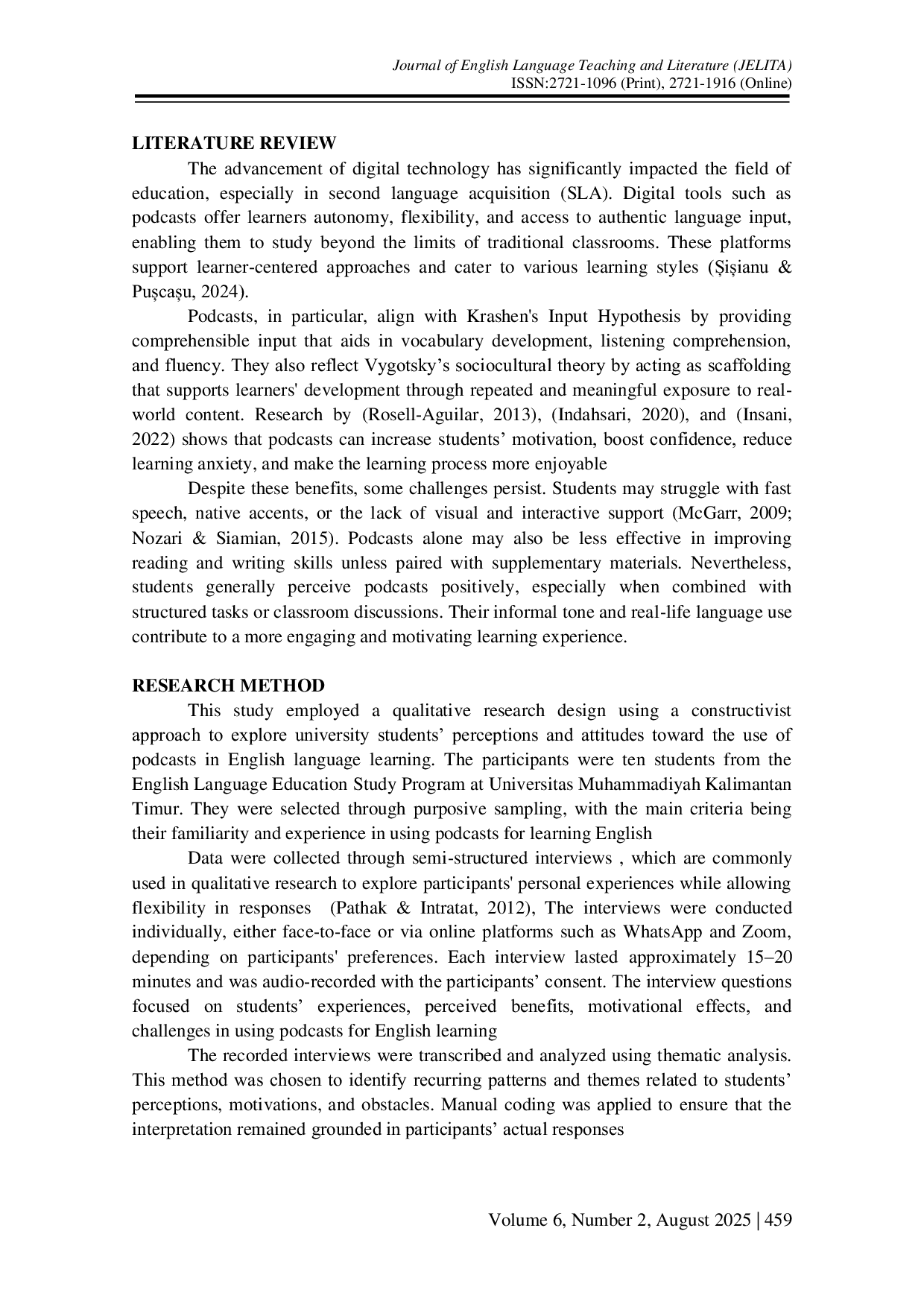 JURIS Exploring University Students Perceptions and Attitudes Toward Podcast in English Learning