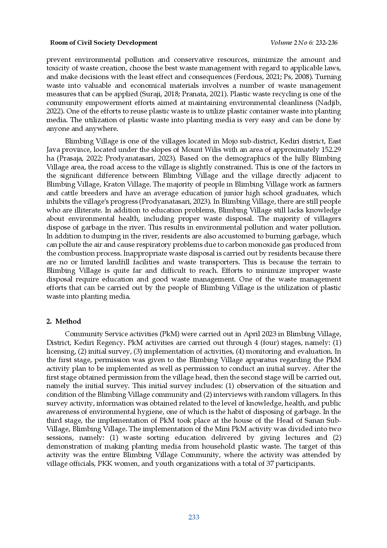 juris Utilization of Plastic Waste as Planting Media in Efforts to Handle Inorganic Waste