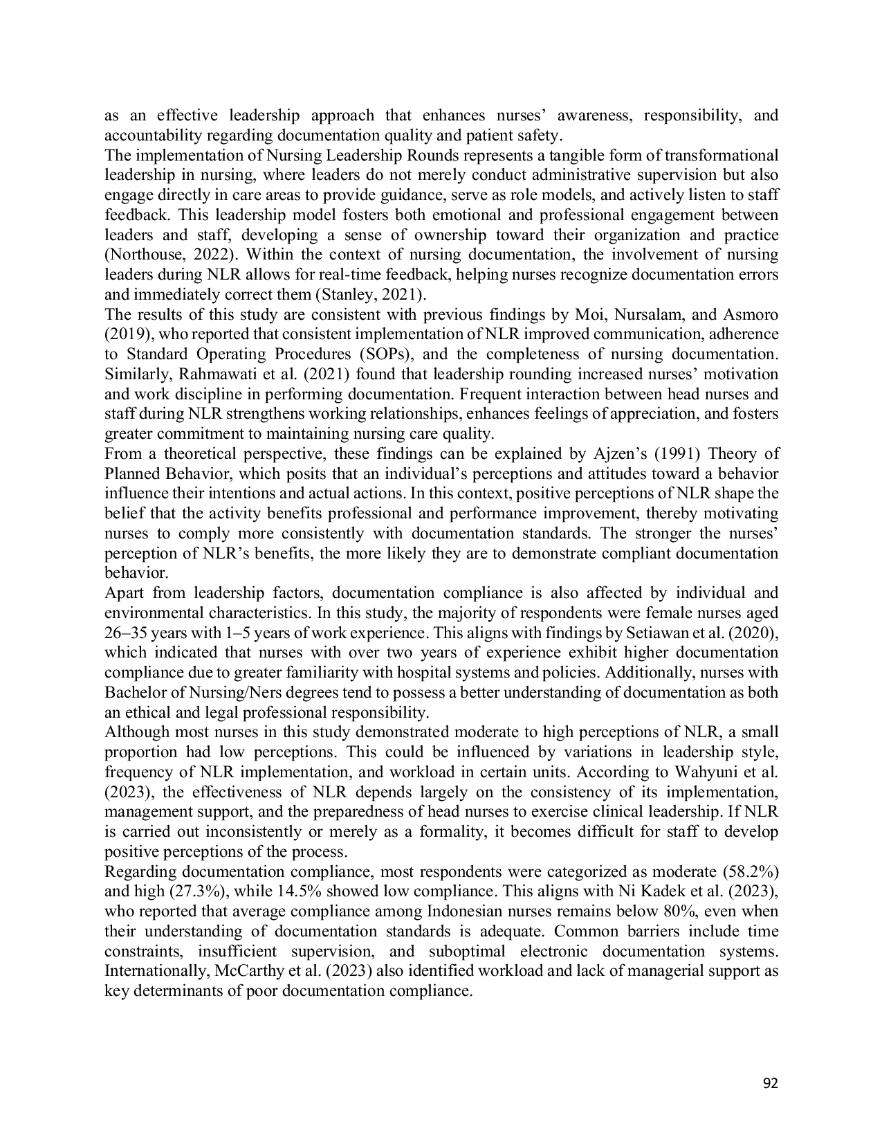 JURIS Korelasi Antara Persepsi Perawat Terhadap Nursing Leadership Rounds Dan Kepatuhan Dokumentasi Rekam Medis