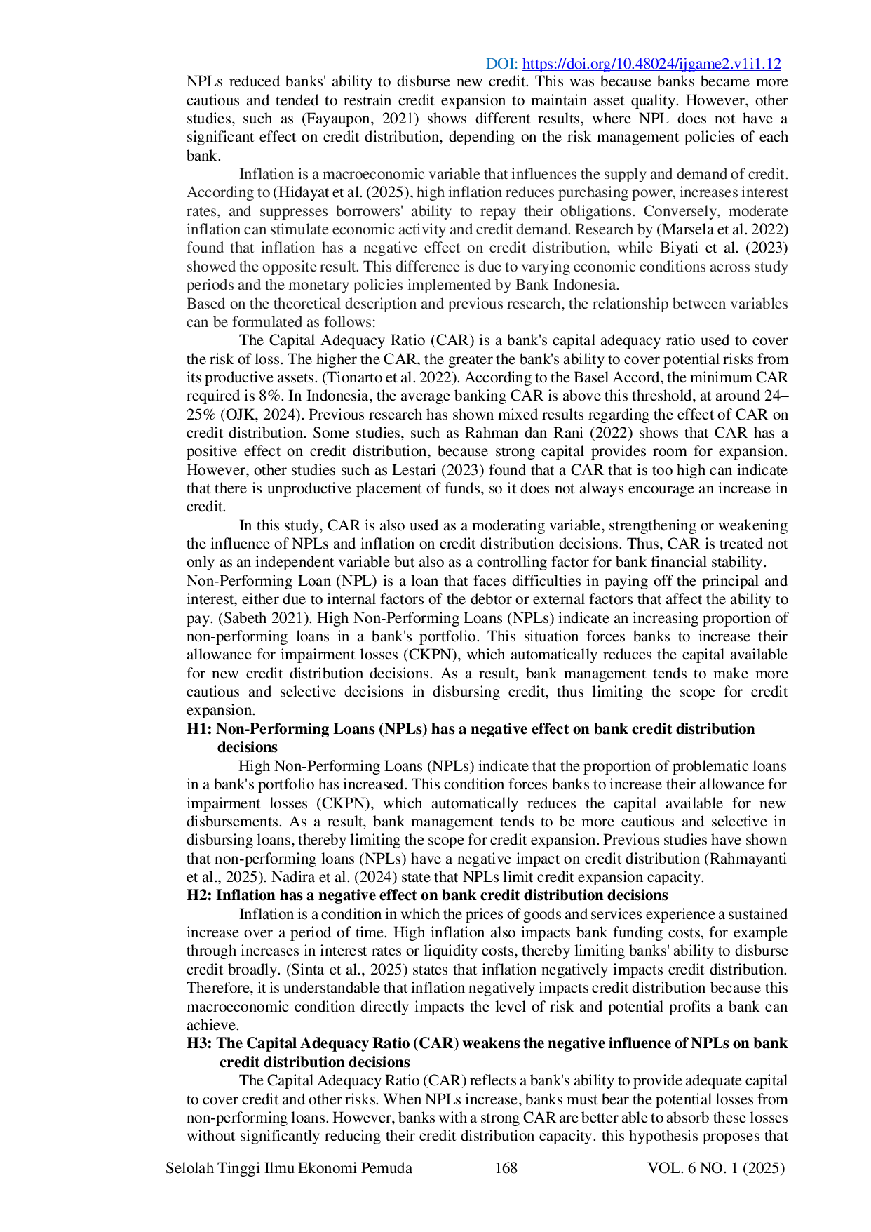 JURIS Inside the Credit Engine The Moderating Role of Capital Adequacy Ratio on the Effects of Internal and Macroeconomic Factors on Bank Credit Distribution Decisions