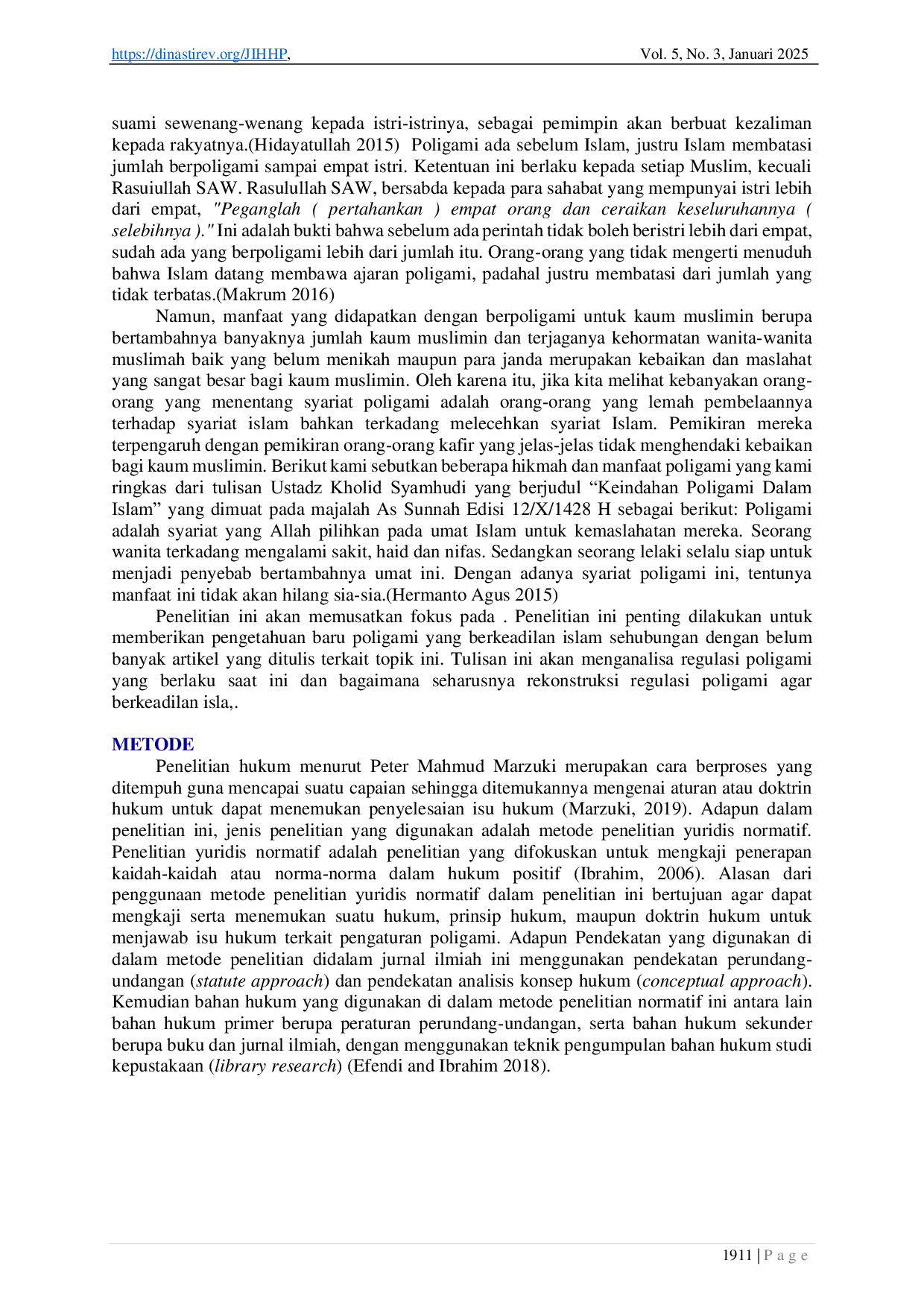 JURIS Rekontruksi Regulasi Poligami dalam Menekan Perselingkuhan Berbasis Nilai Keadilan Islam