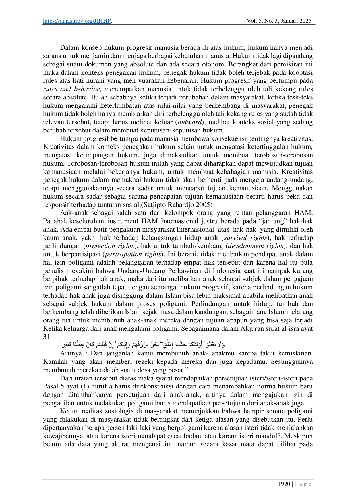 JURIS Rekontruksi Regulasi Poligami dalam Menekan Perselingkuhan Berbasis Nilai Keadilan Islam