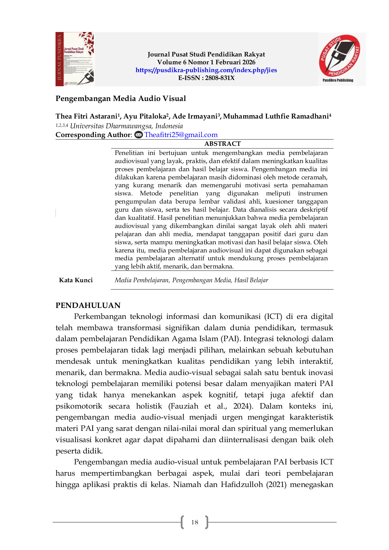 JURIS Pengembangan Media Audio Visual