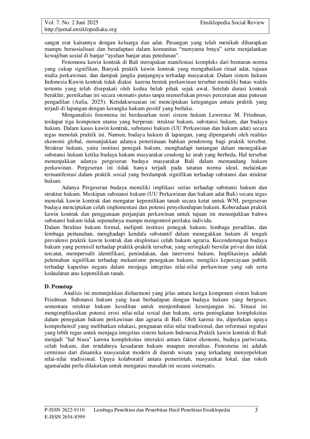 JURIS Kawin Kontrak Sebagai Indikator Transformasi Budaya Hukum Perkawinan Di Bali