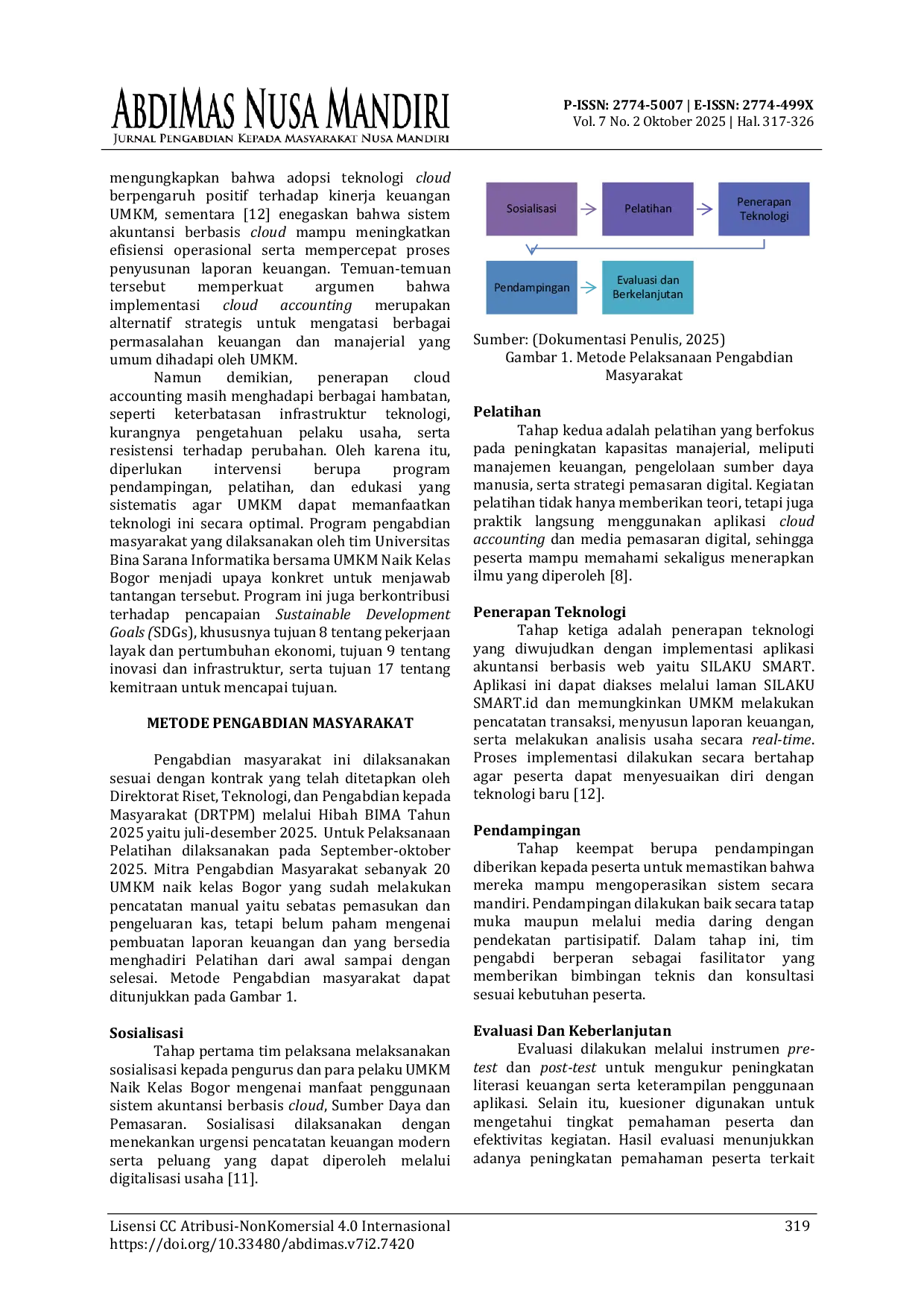 JURIS Penerapan Sistem Akuntansi Cloud untuk Pengelolaan Keuangan Kelompok Usaha UMKM Naik Kelas Bogor