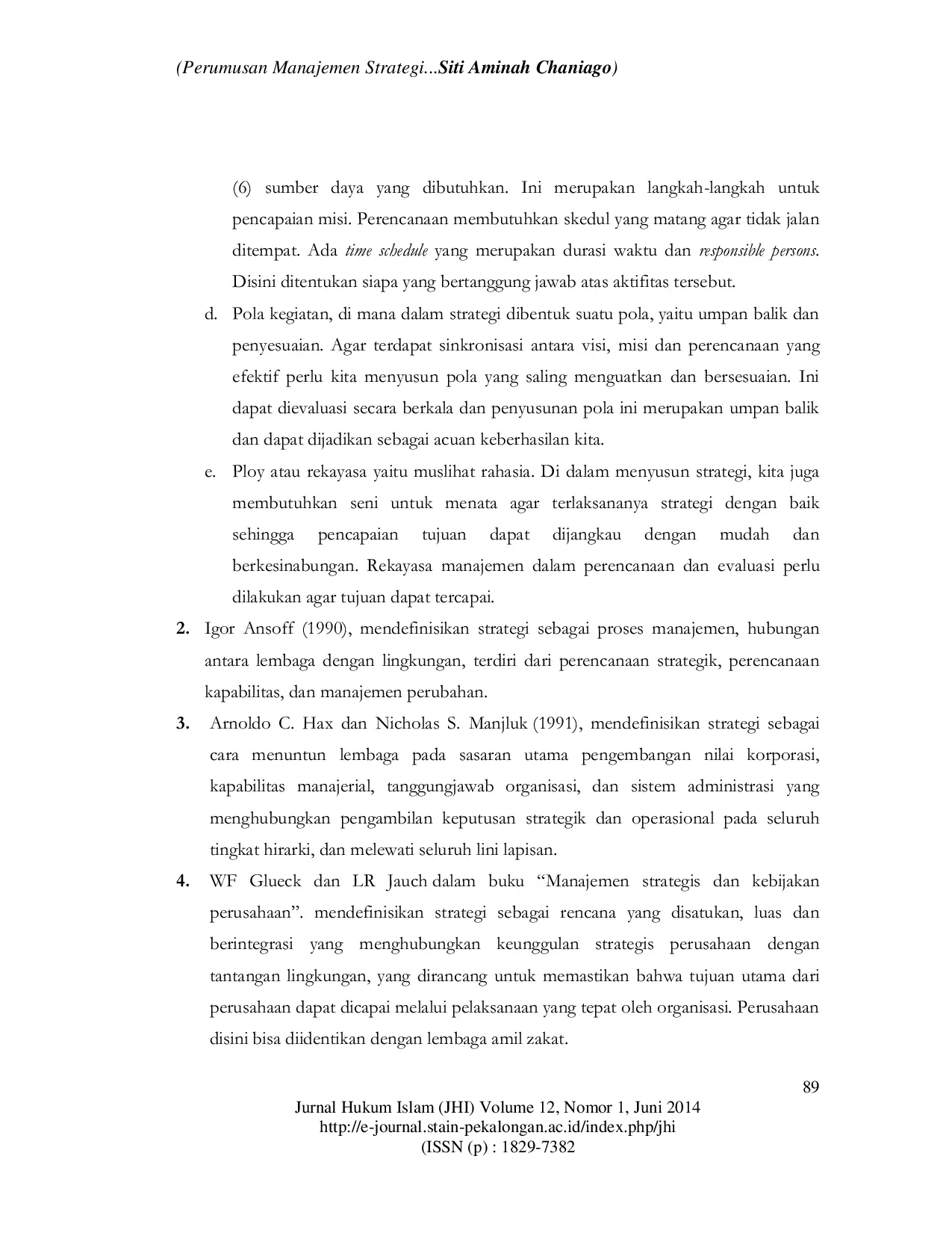 JURIS Perumusan Manajemen Strategi Pemberdayaan Zakat