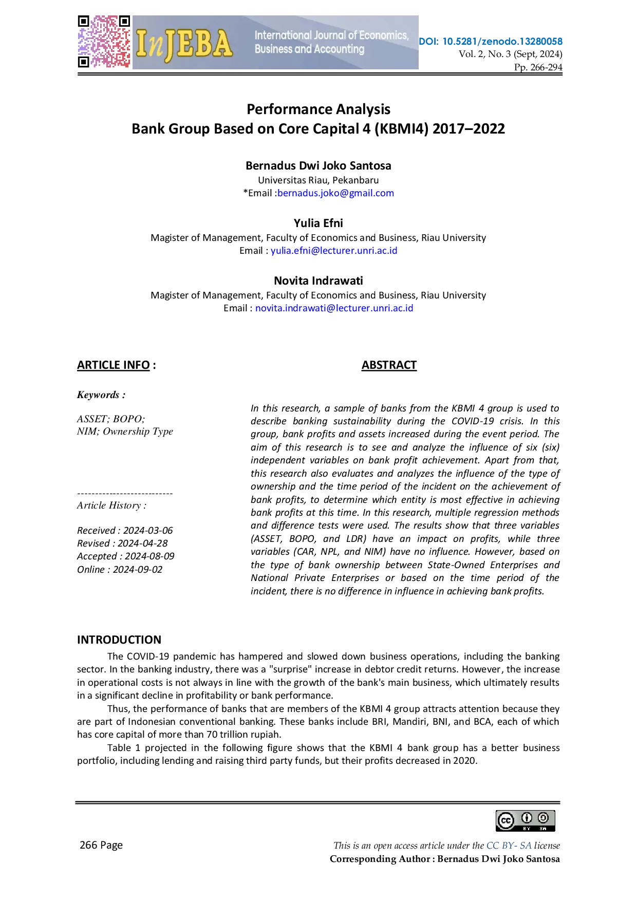 JURIS Performance Analysis Bank Group Based on Core Capital 4 KBMI4 2017 2022