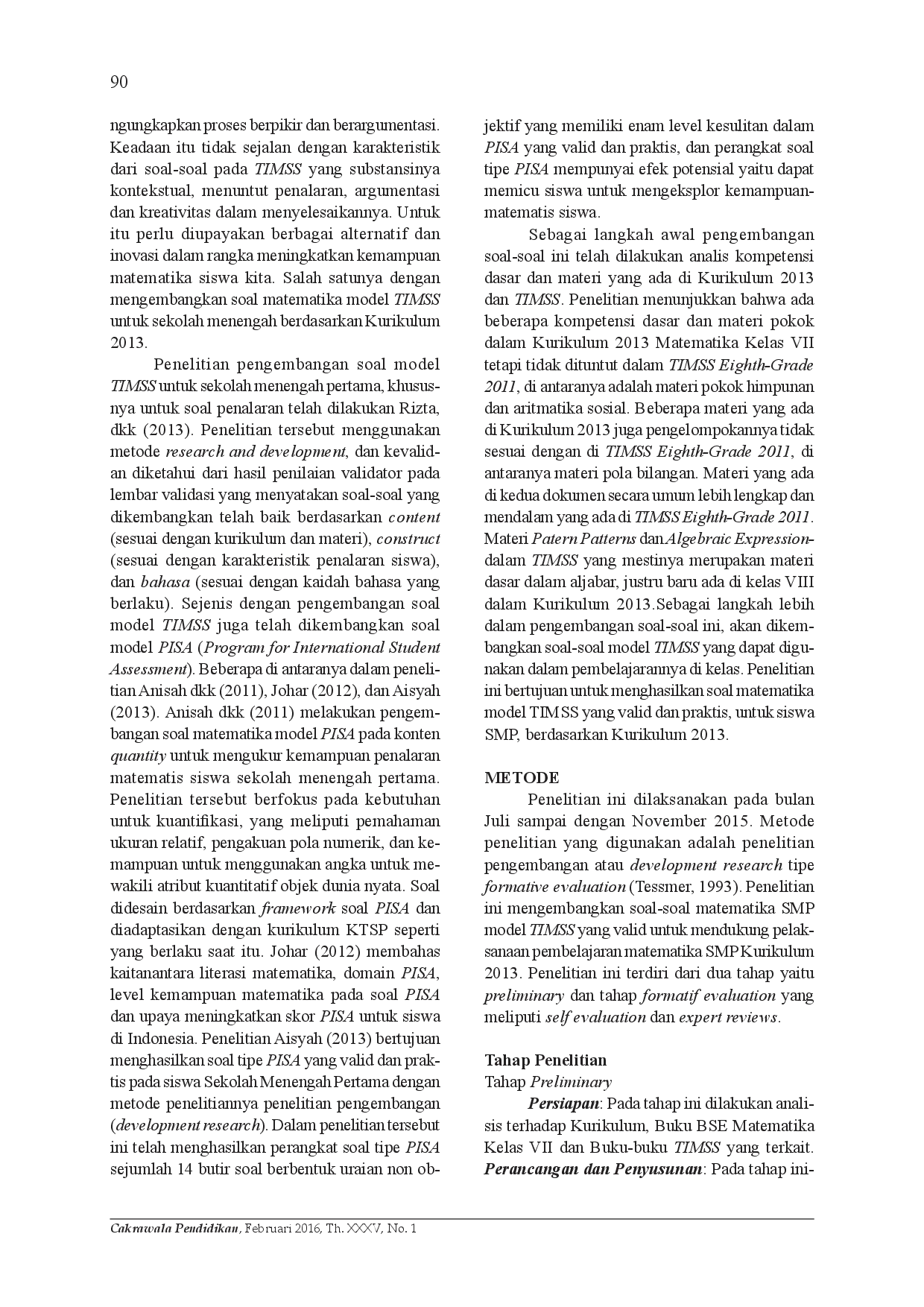juris Pengaruh Model Pembelajaran Berbasis Masalah Terhadap Kemampuan Pemecahan Masalah Matematika Siswa Sma