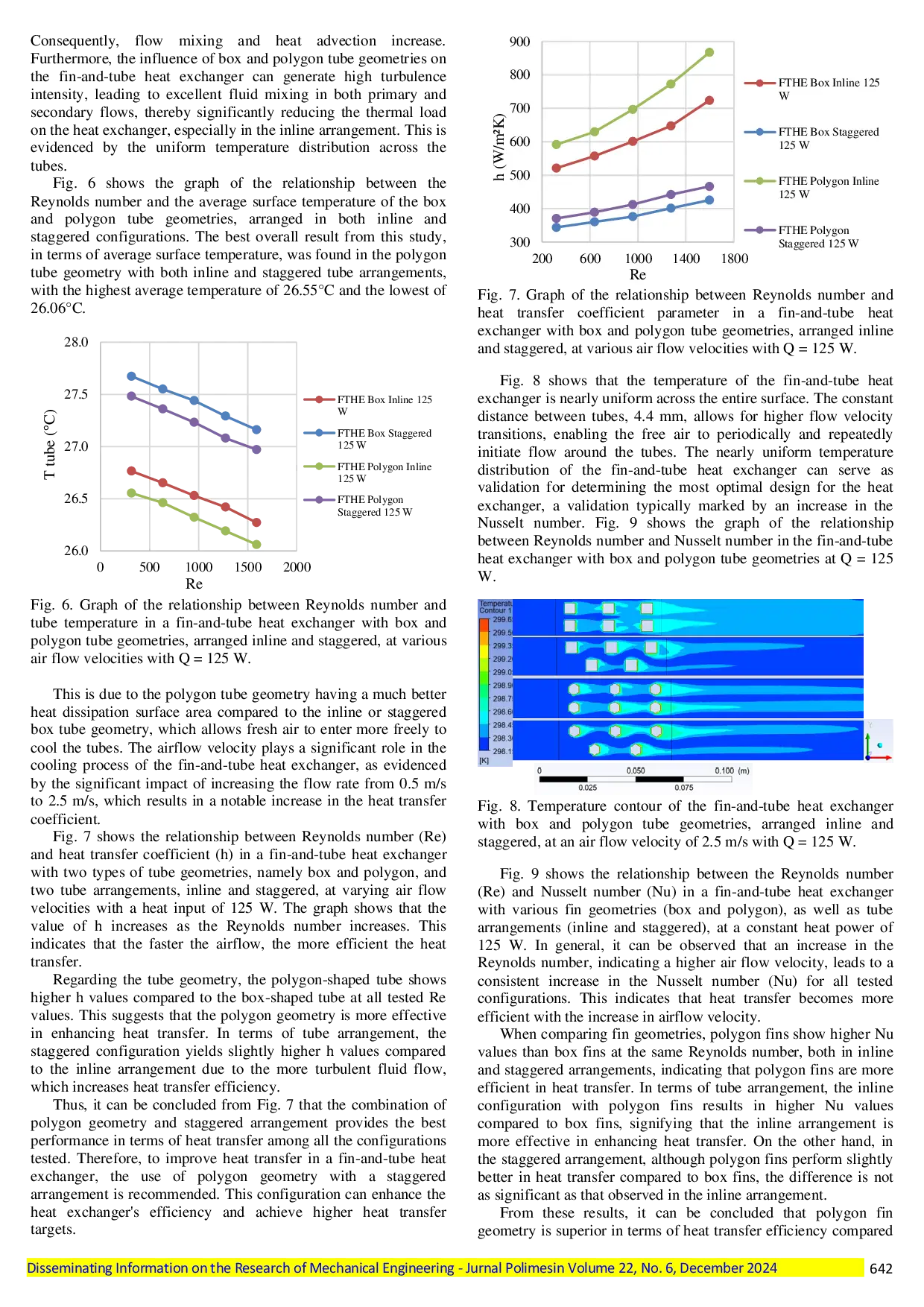 JURIS Numerical study on the effect of box and polygon geometry in fin and tube heat exchanger on fluid flow and heat transfer