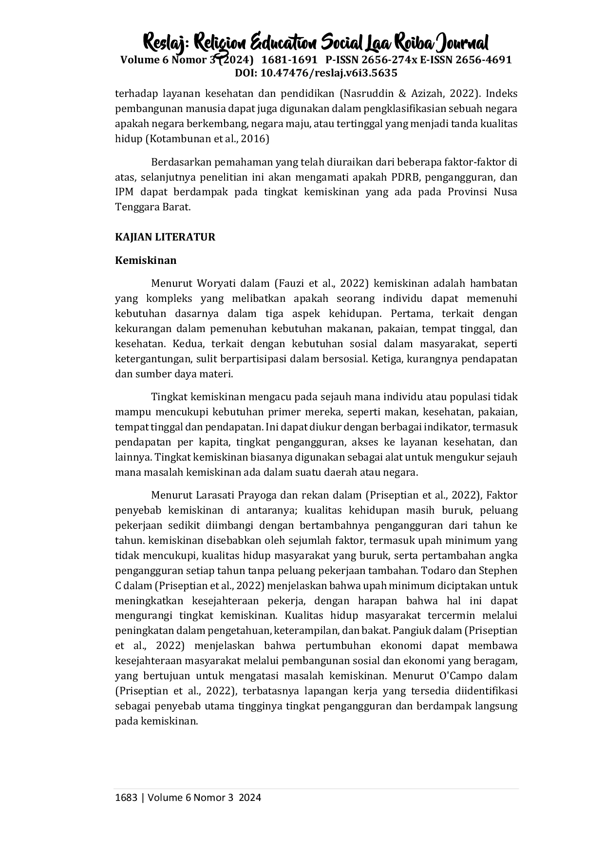 JURIS Determinan Kemiskinan Studi Kasus 10 Kota Kabupaten di Provinsi Nusa Tenggara Barat Periode 2017 2022