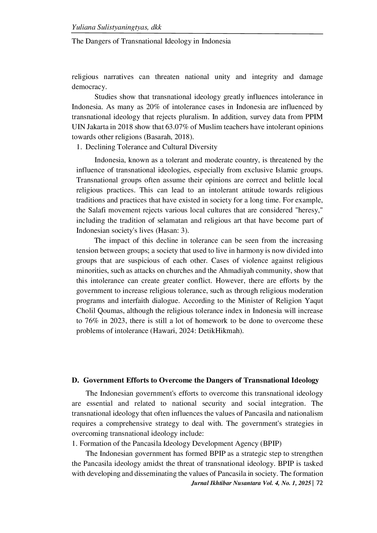juris The Dangers Of Transnational Ideology In Indonesia Threats To Social Stability And Diversity
