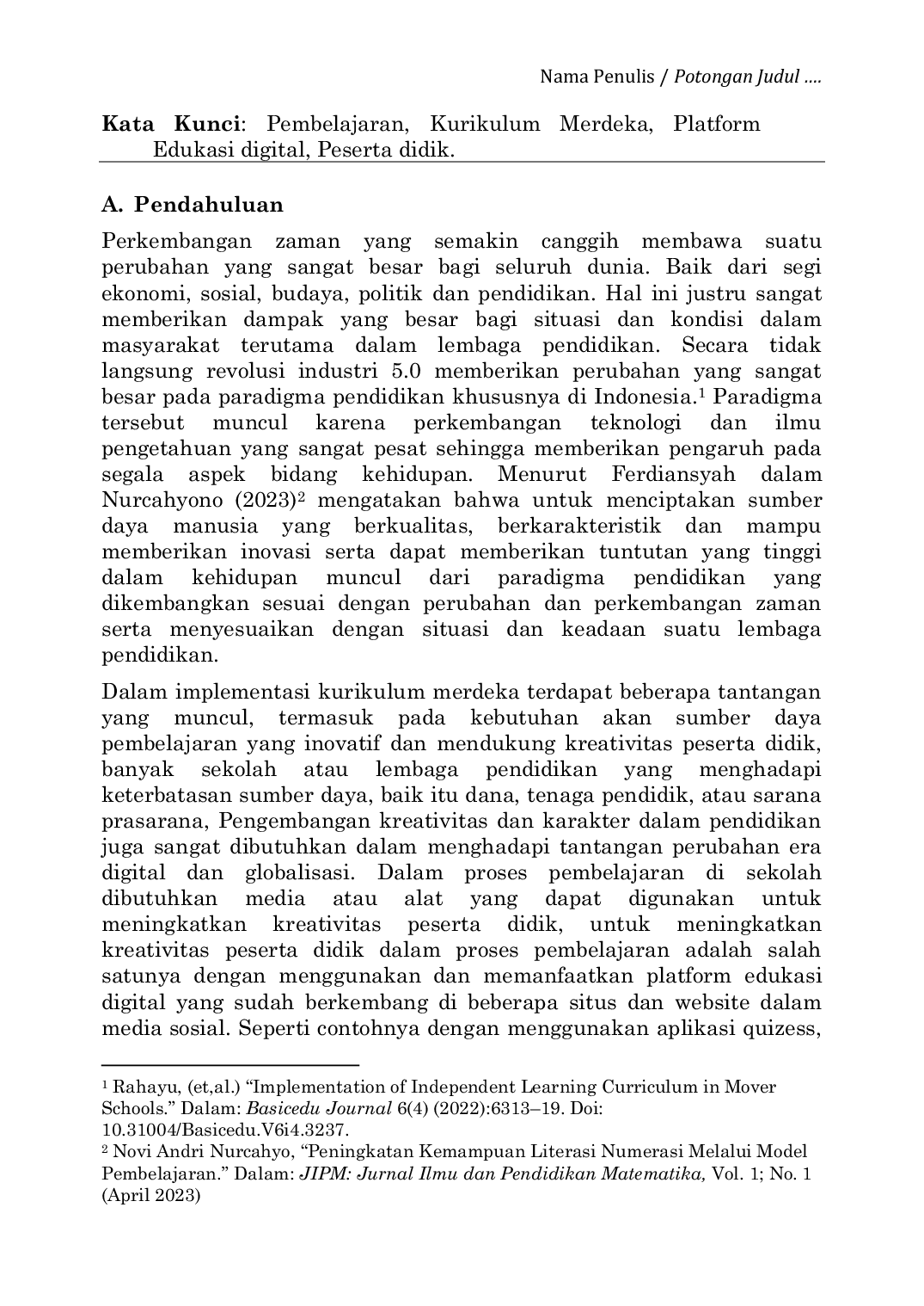 JURIS Efektivitas Pembelajaran Menggunakan Platform Edukasi Digital Untuk Meningkatkan Kreativitas Peserta Didik Di Man 1 Mandailing Natal